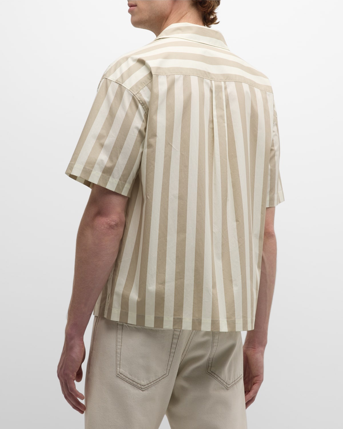 Men's Striped Cotton Camp Shirt - 4