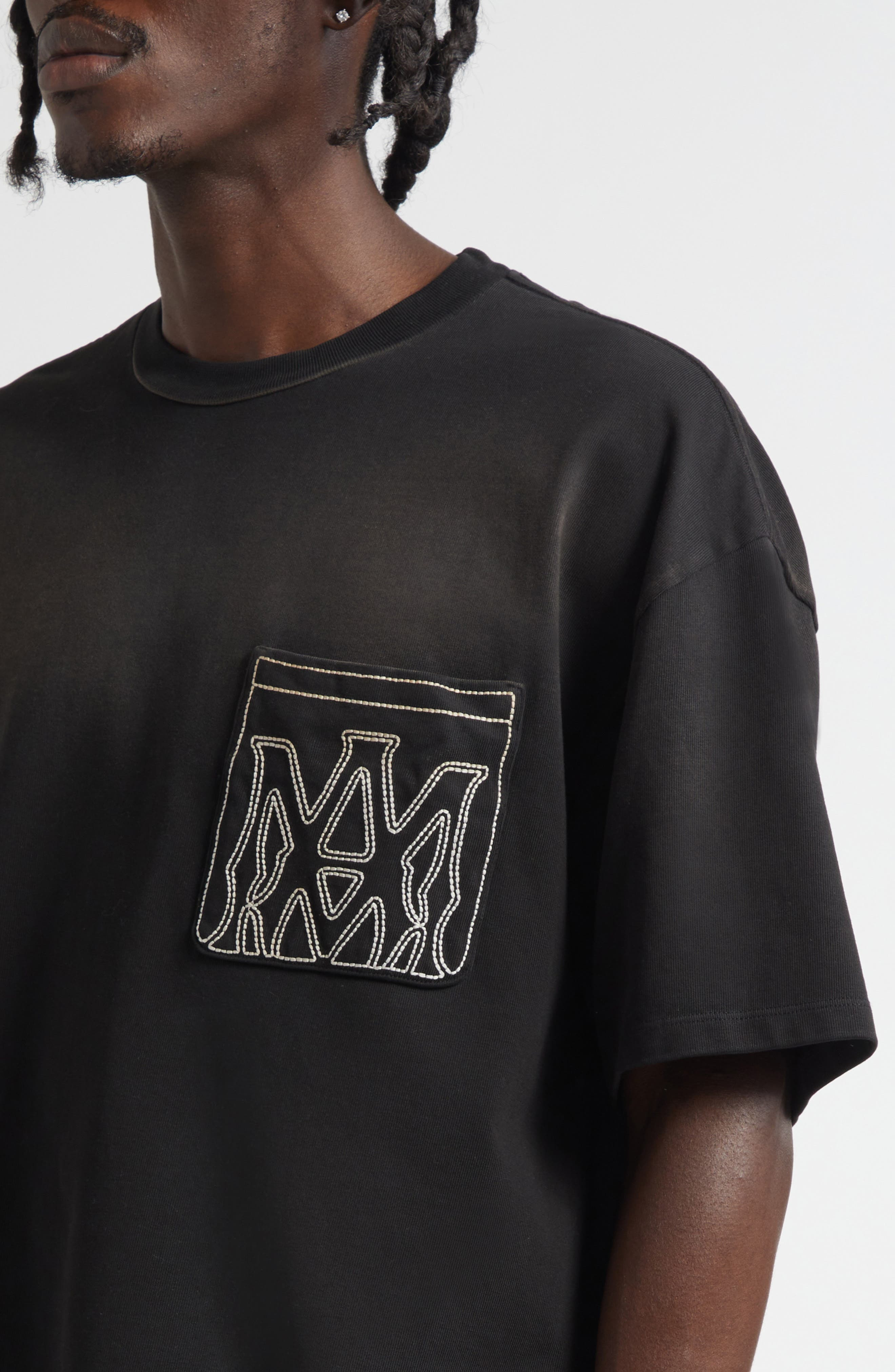 AMIRI MA Outline Oversize Pocket T-Shirt in Black at Nordstrom - 5