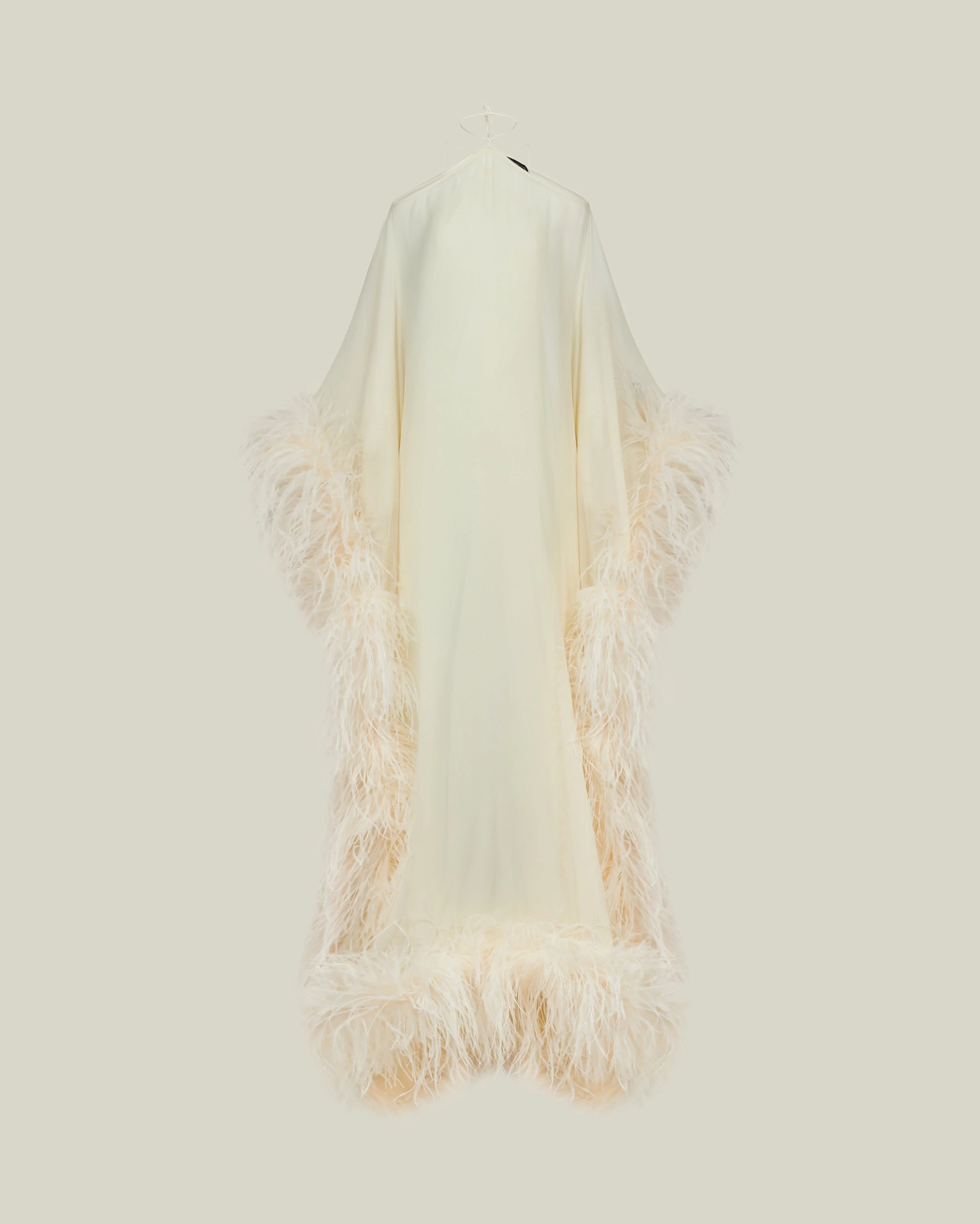 Feathered Sza Sza Spirito Kaftan in Ivory - 1