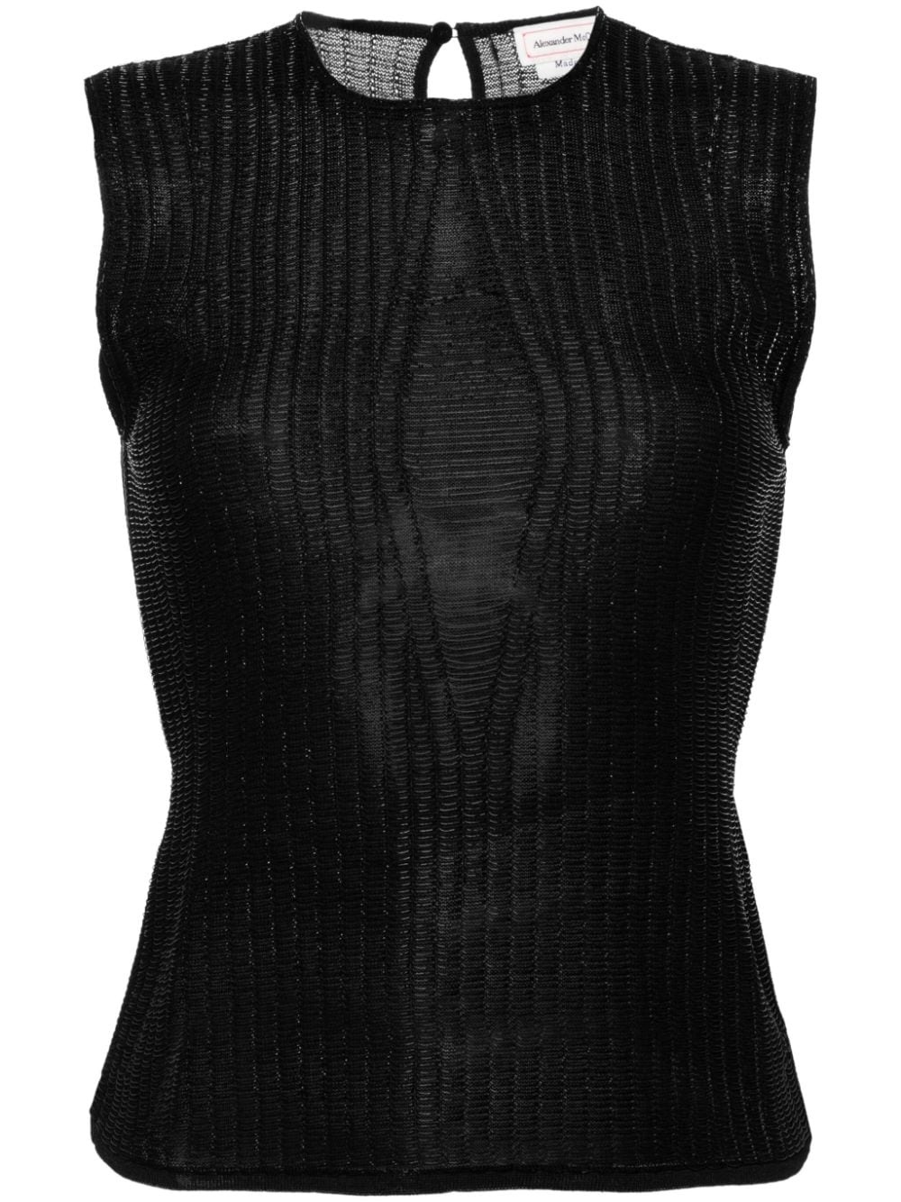 metallic-threading knitted tank top - 1