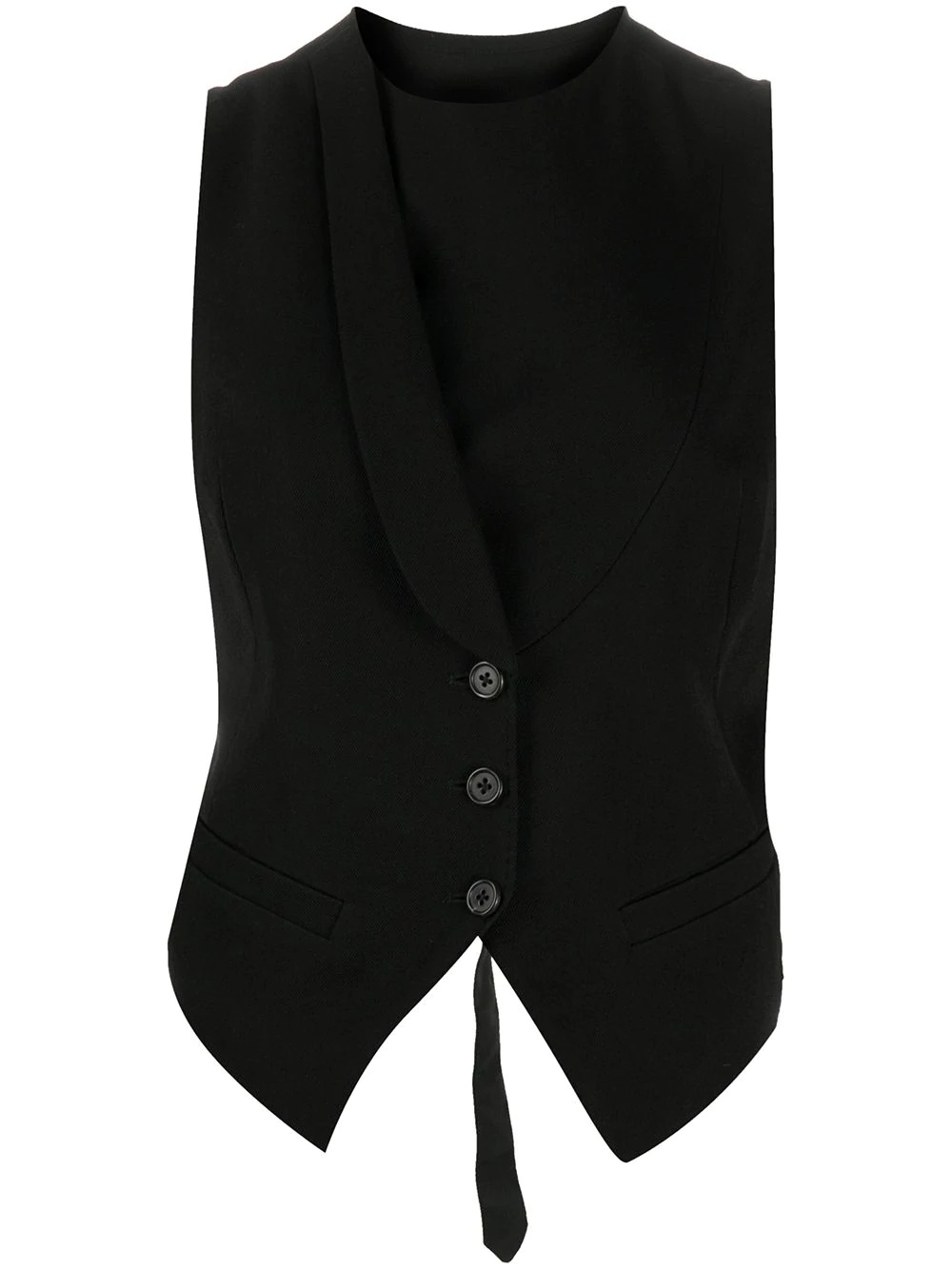 asymmetric cropped waistcoat - 1