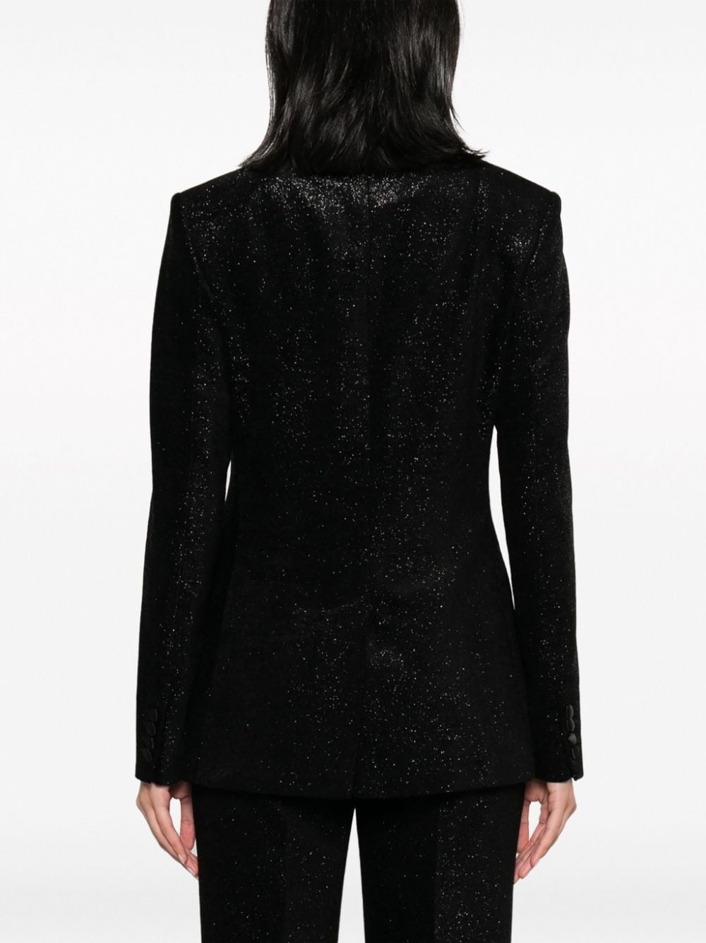 double-breasted lamÃ© blazer - 4