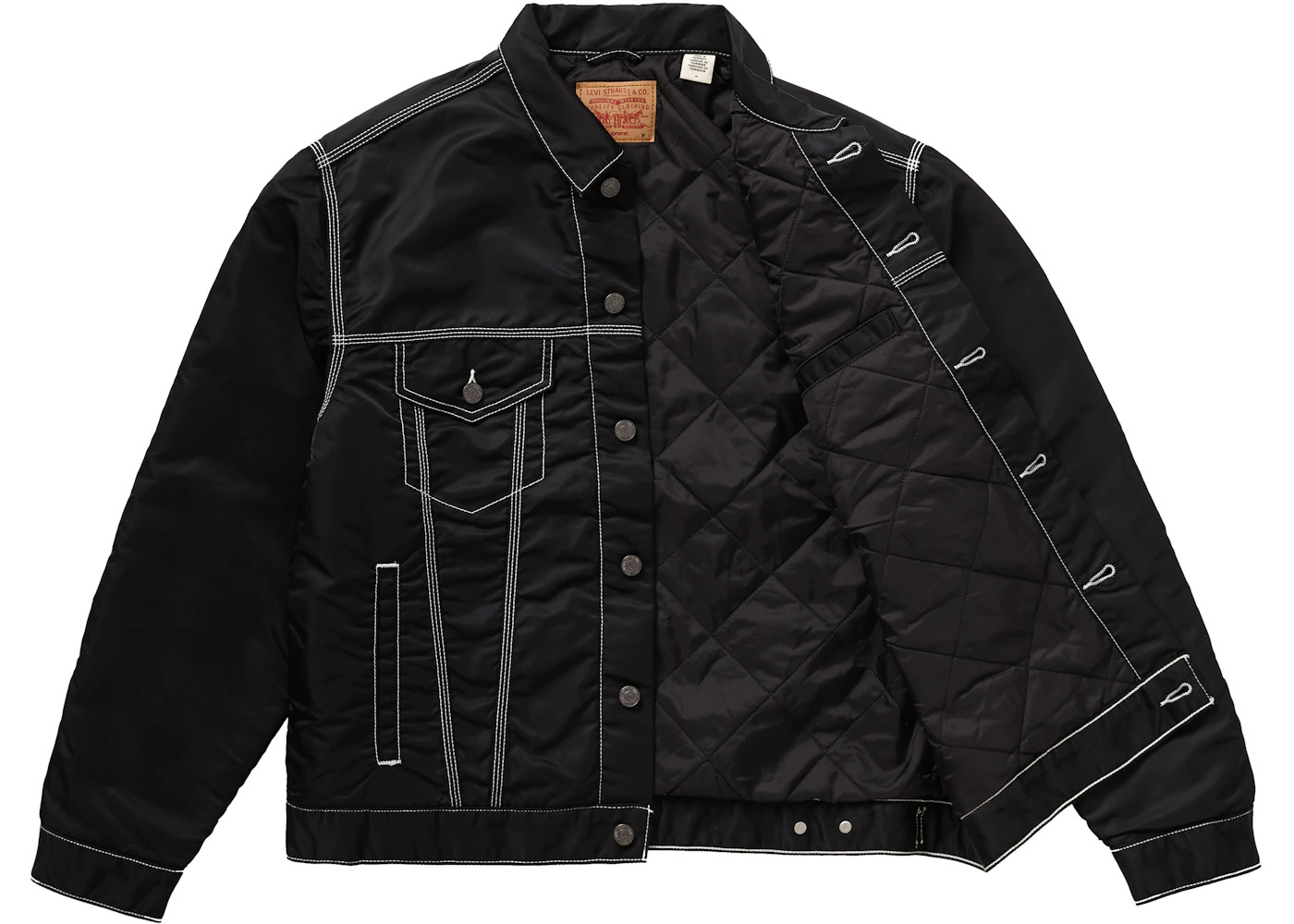 Supreme Levi's Nylon Trucker Jacket Black - 2