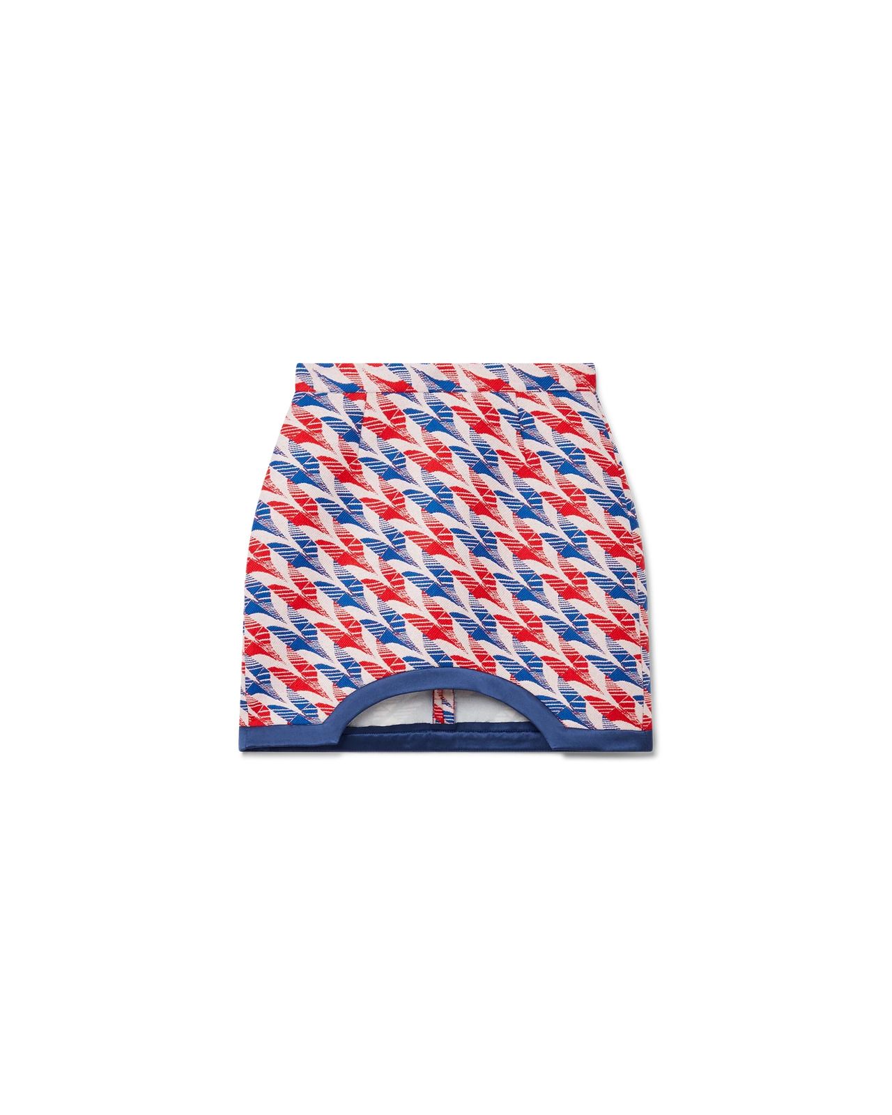Aviation Houndstooth Curved Hem Mini Skirt - 1