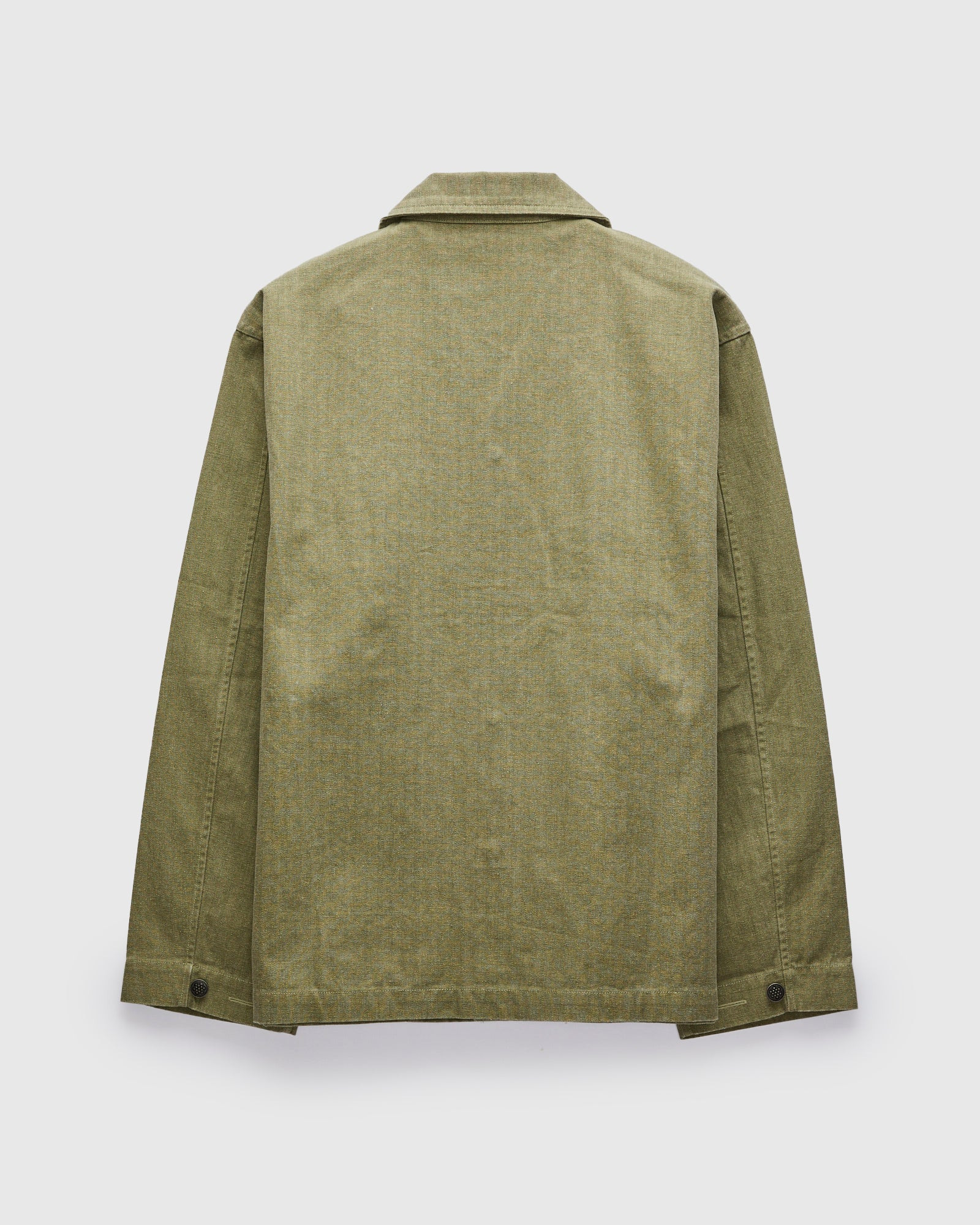M43 Overshirt in Olive Herringbone Twill - 2