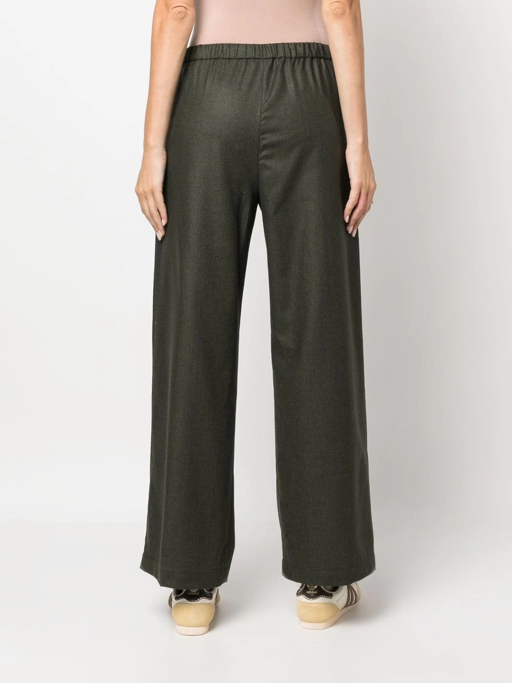 straight-leg wool-cashmere trousers - 4