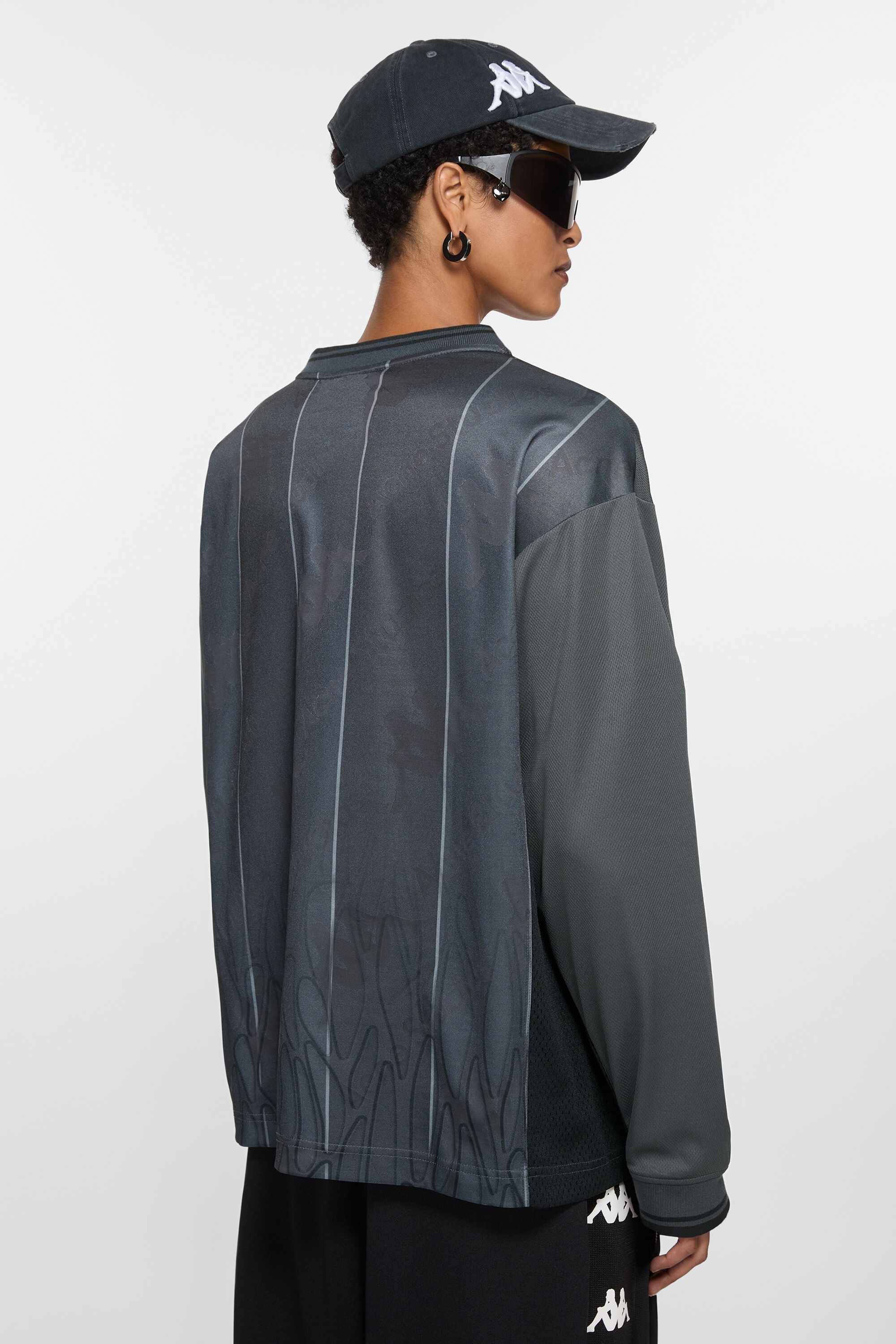 Logo t-shirt - Acne Studios x Kappa - Anthracite/black - 3