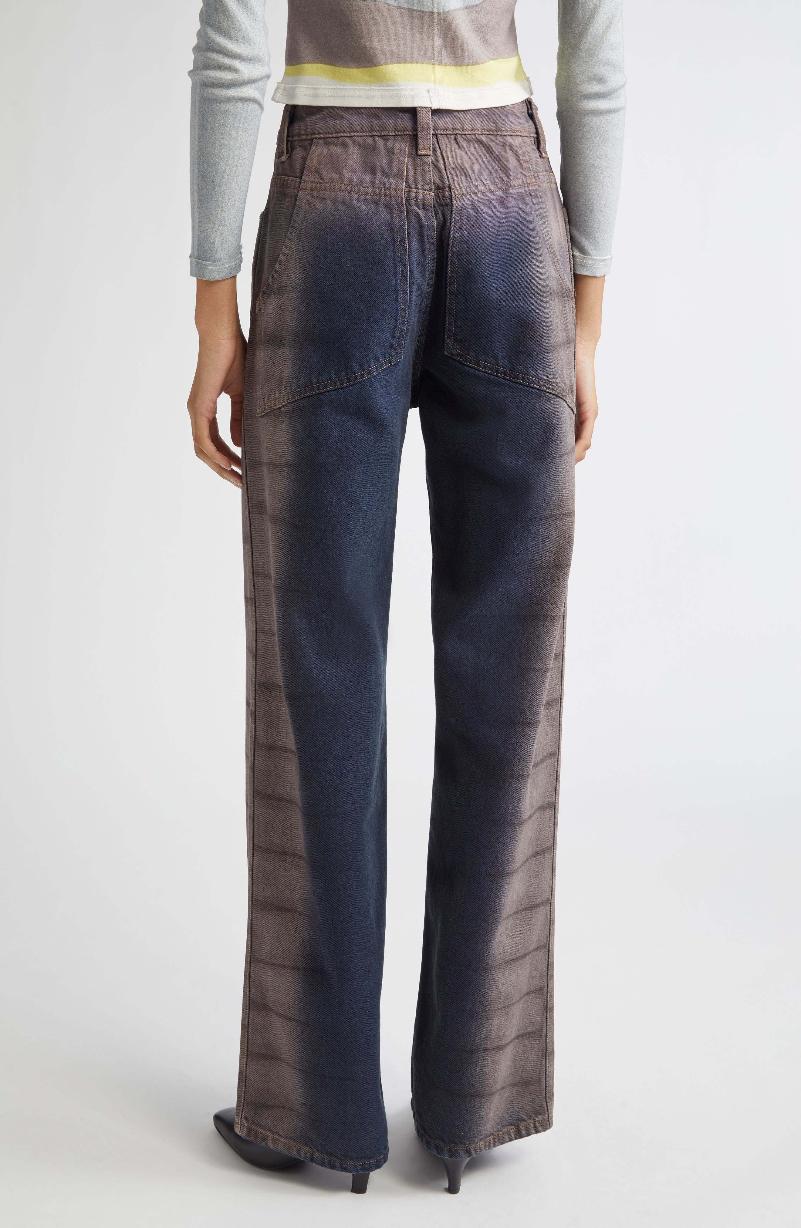 Eckhaus Latta Gender Inclusive Wide Leg Jeans in Wrinkle at Nordstrom - 4