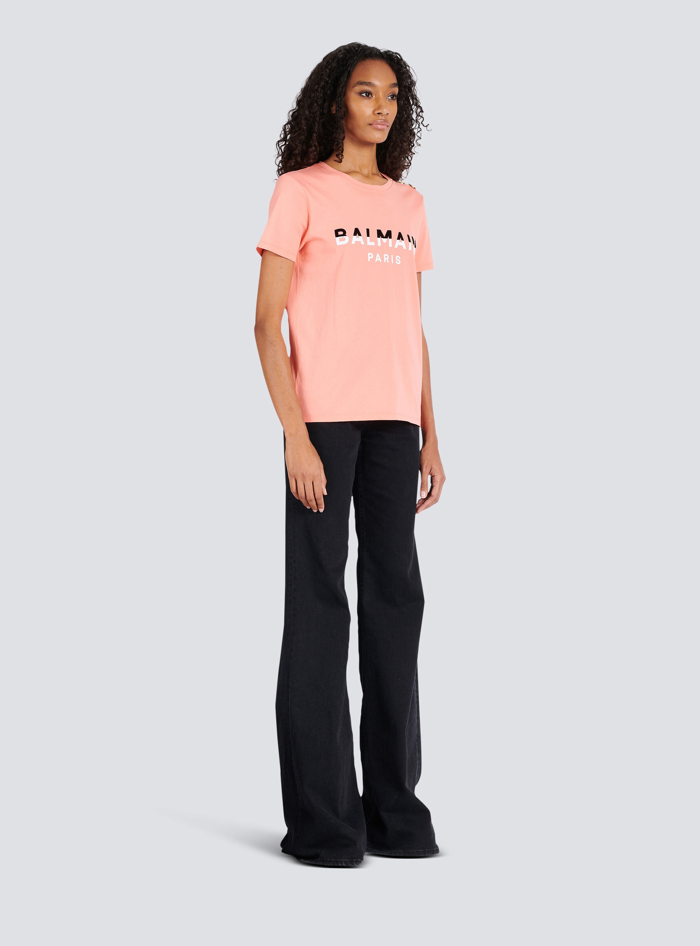 Flocked Balmain Paris T-Shirt - 3