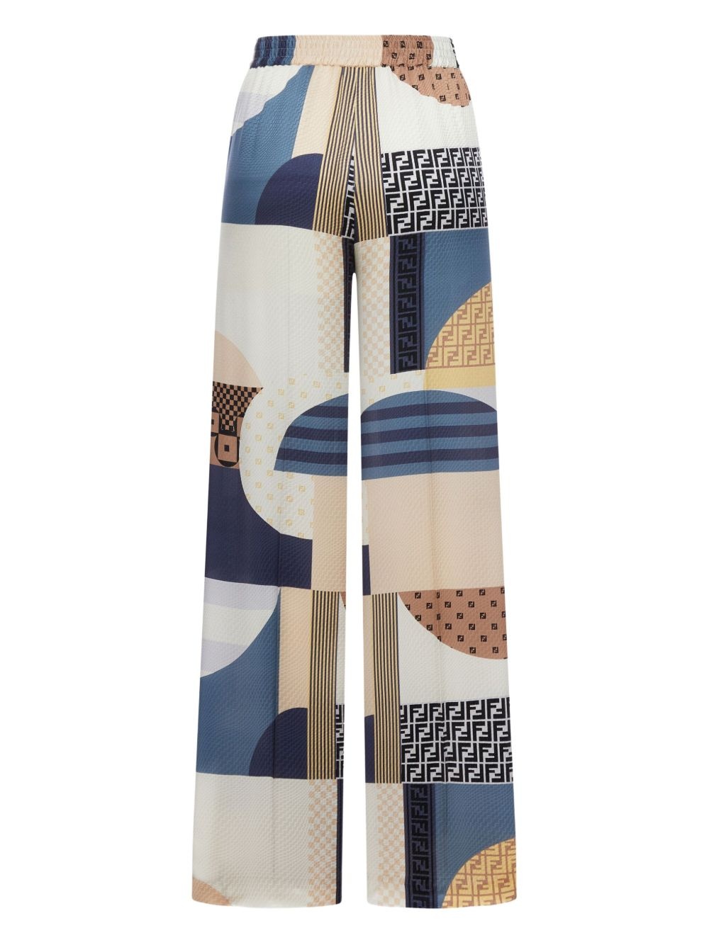 geometric-print wide-leg trousers - 2