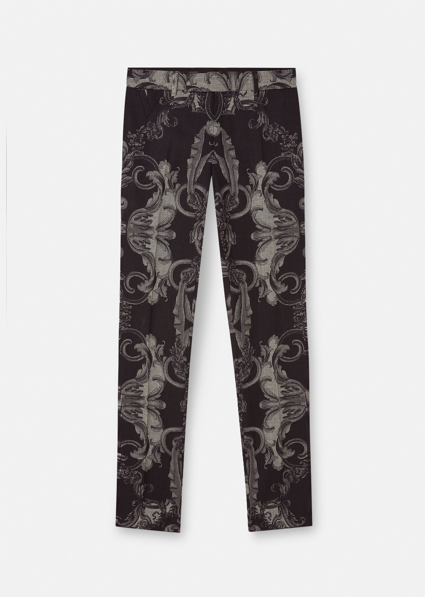 Silver Baroque Wool Trousers - 1