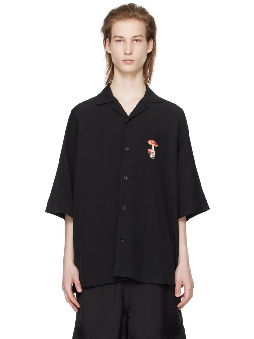 Black Embroidered Shirt - 1