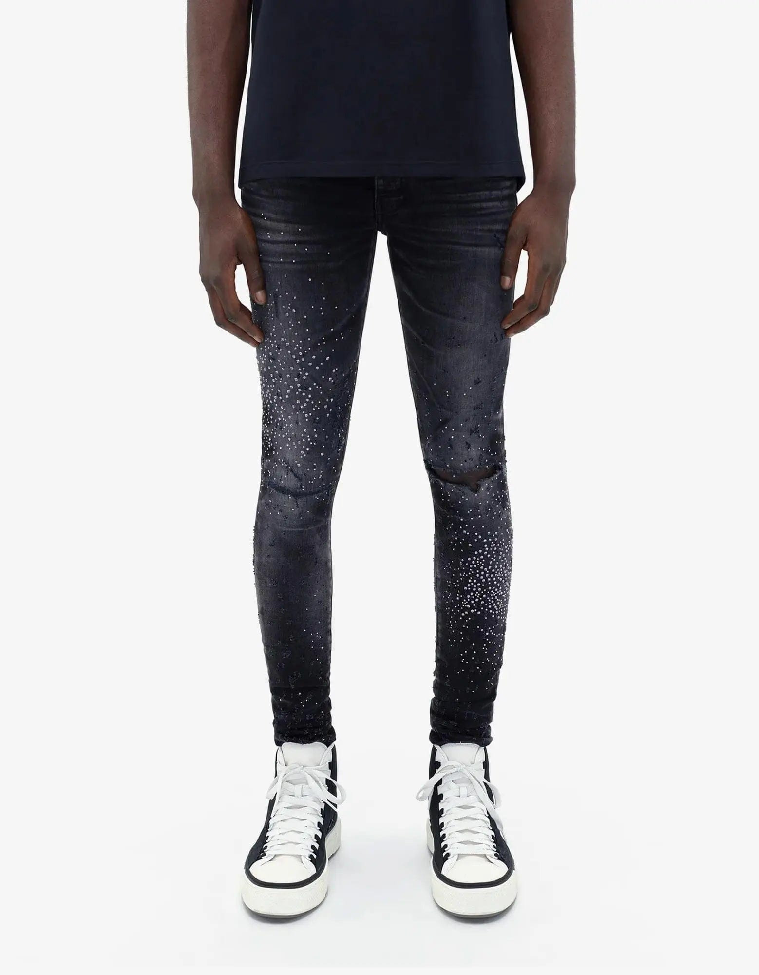 Amiri Jeans Black Crystal Shotgun - 2