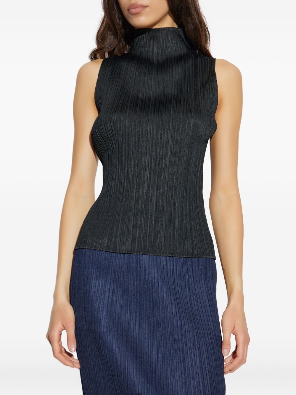 ribbed high-neck top - 2
