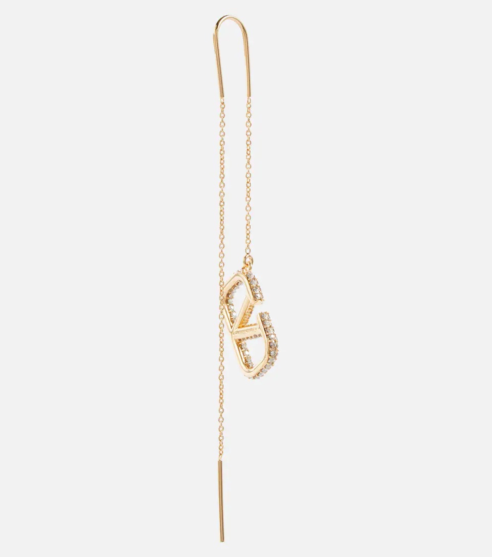 VLogo Signature embellished earrings - 5