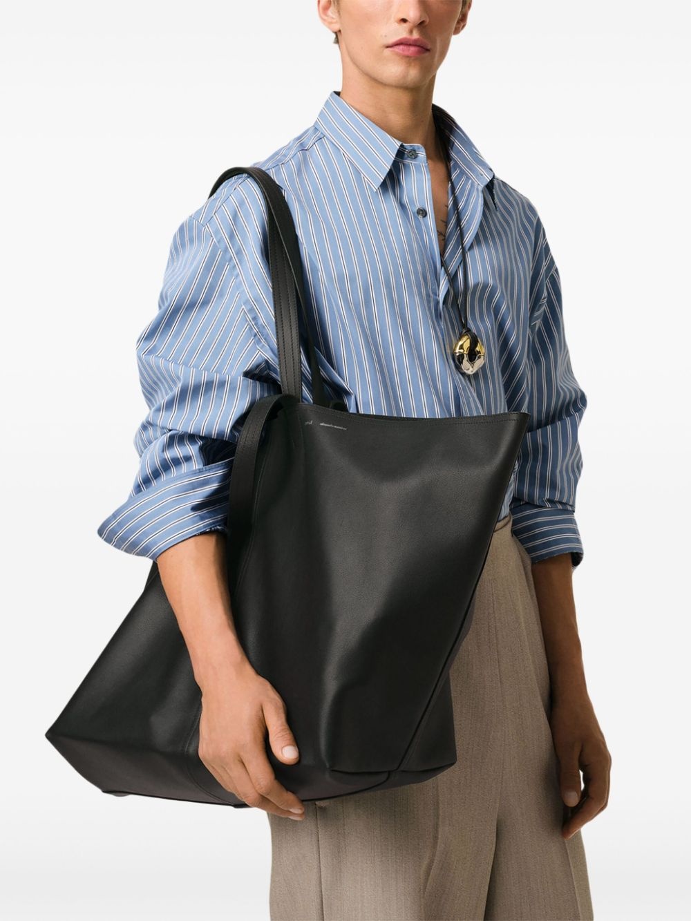 maxi leather tote bag - 3