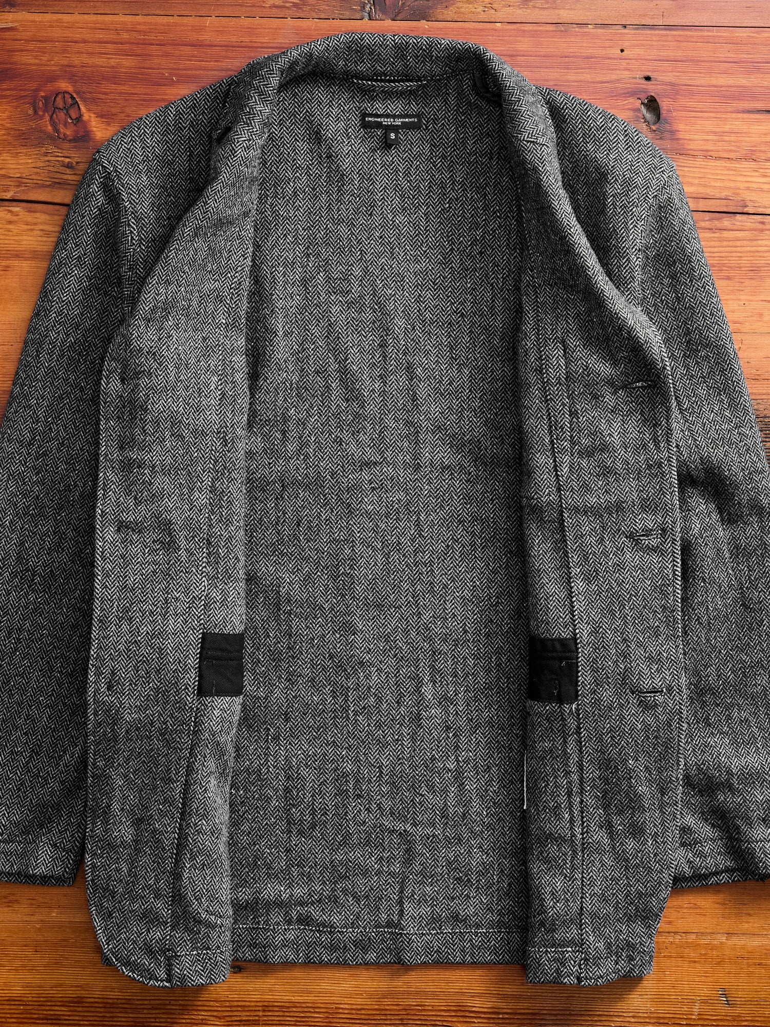 Wool Herringbone Loiter Jacket in Grey - 7