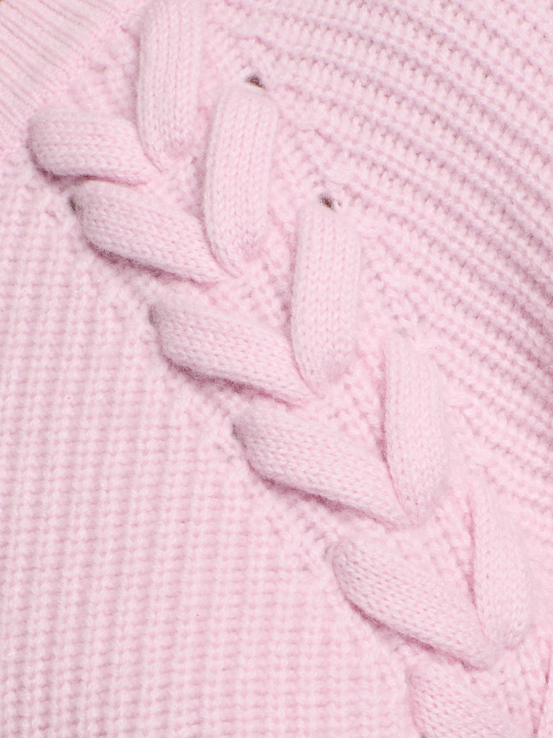 Women's Tulliam Lace-Up Wool-Cashmere Sweater - Pink 3