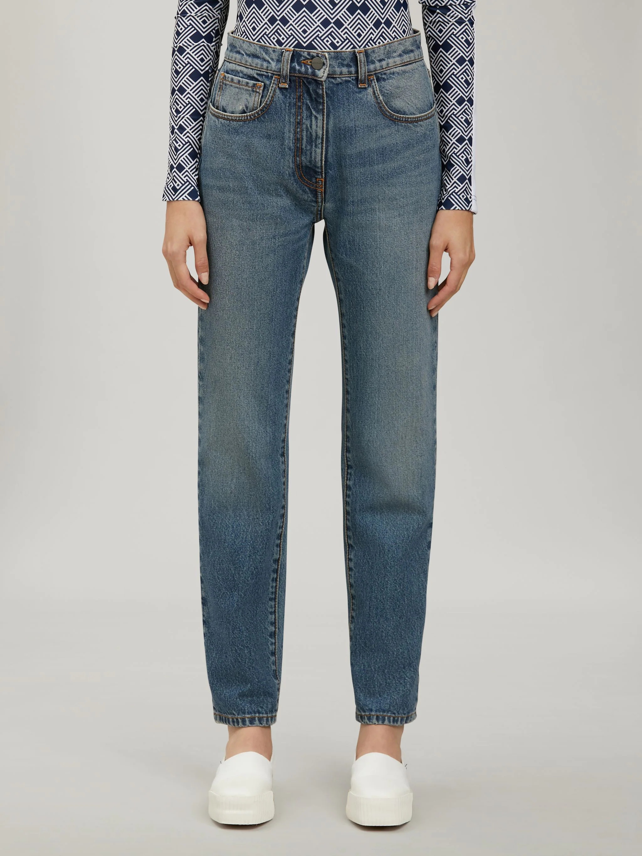 INTARSIA DENIM PANTS - 3