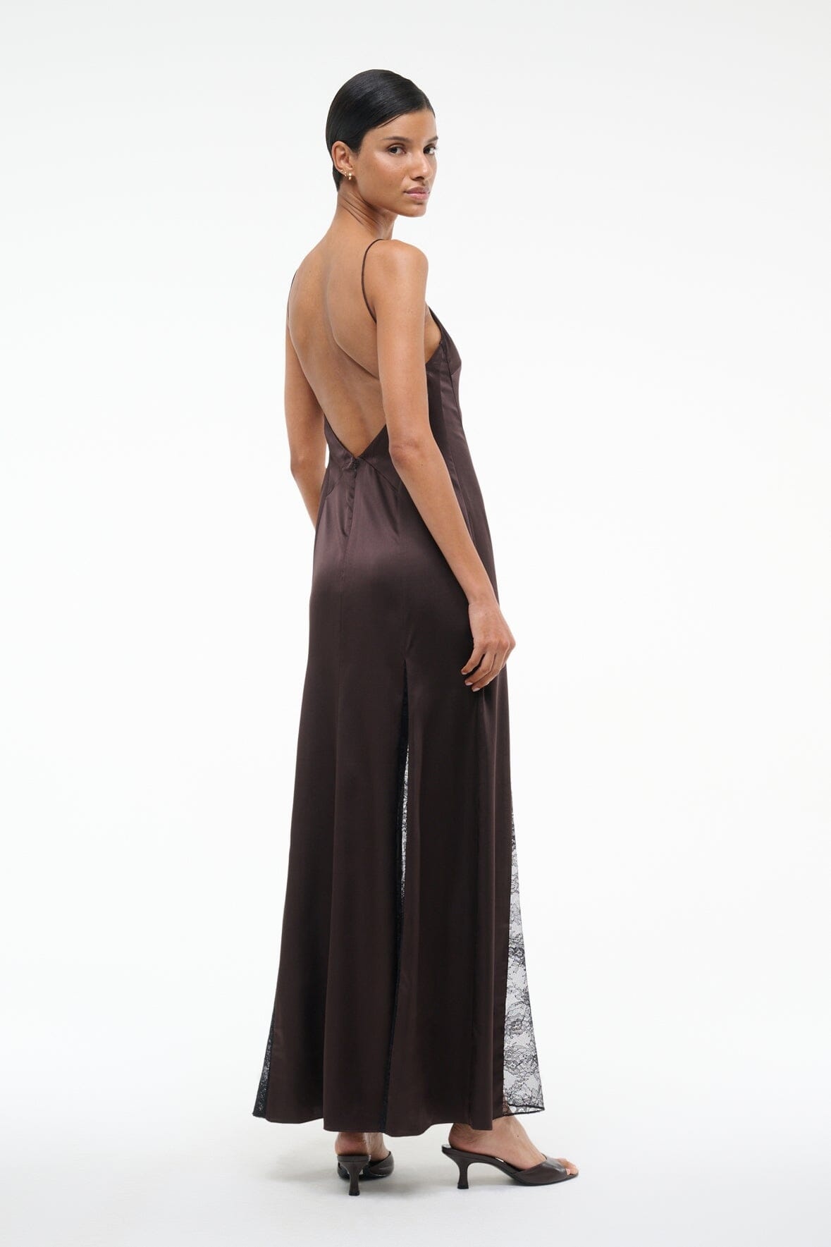 STAUD TRINITY SILK DRESS EARTH - 7