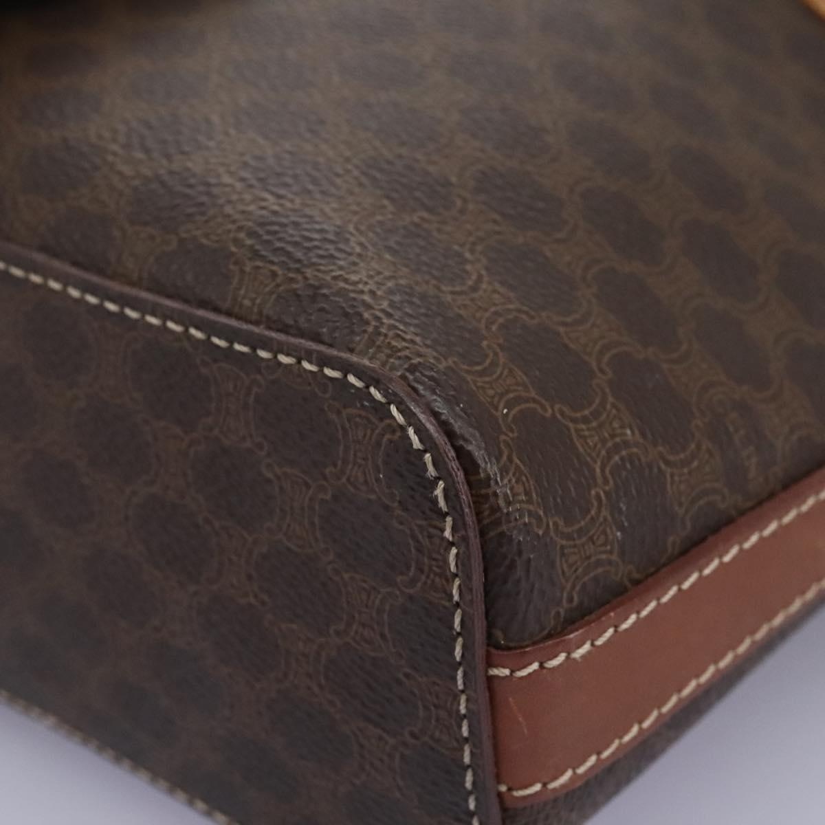 CELINE Macadam Canvas Vanity Hand Bag Pvc Leather Brown - 10