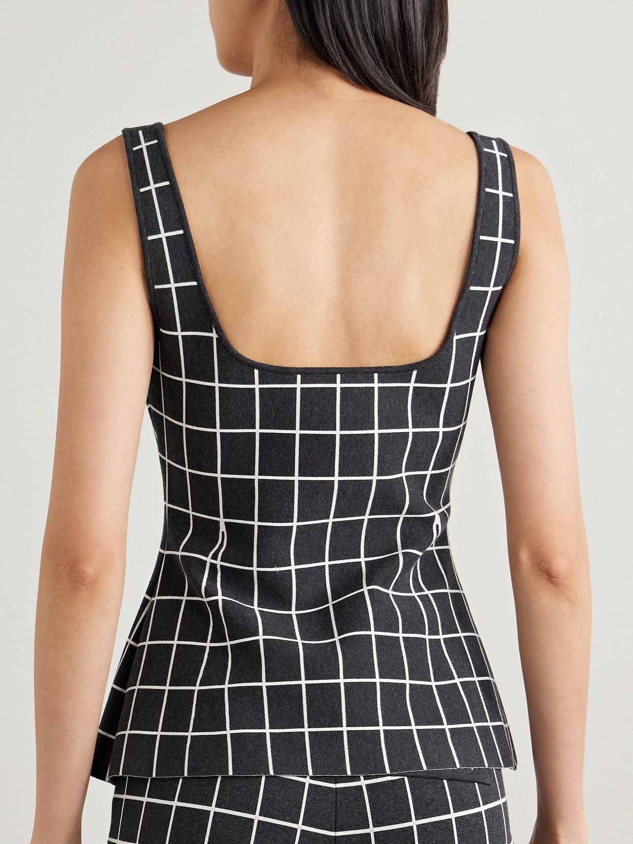 Inna Checked Cotton-blend Tank - 3