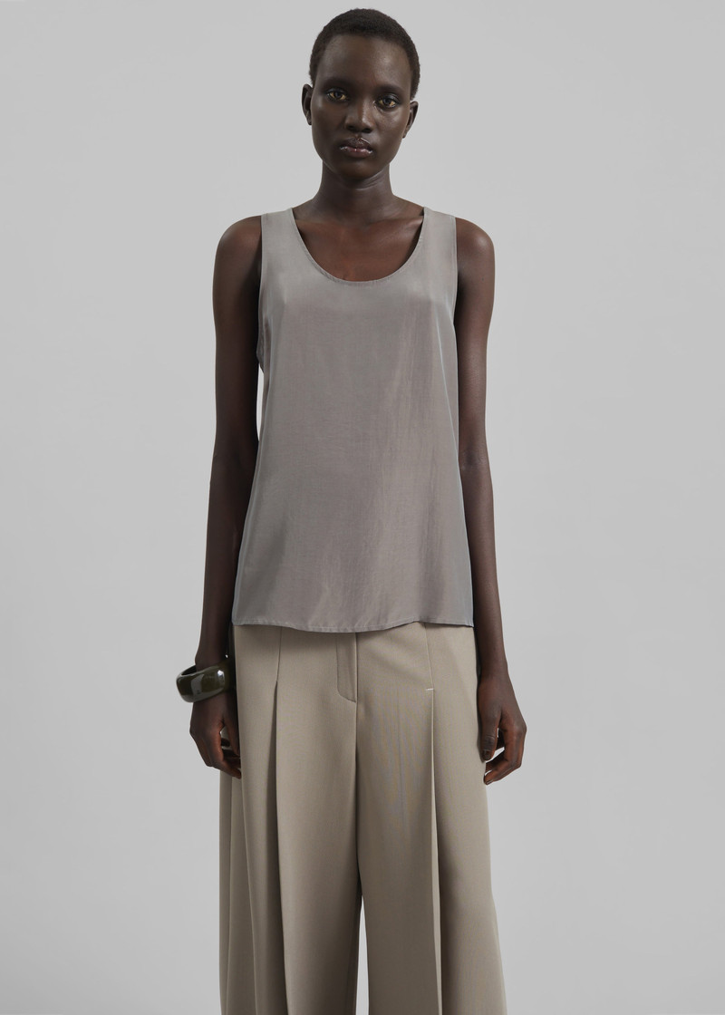 Nivee Lustrous Boxy Tank - Dark Taupe 5