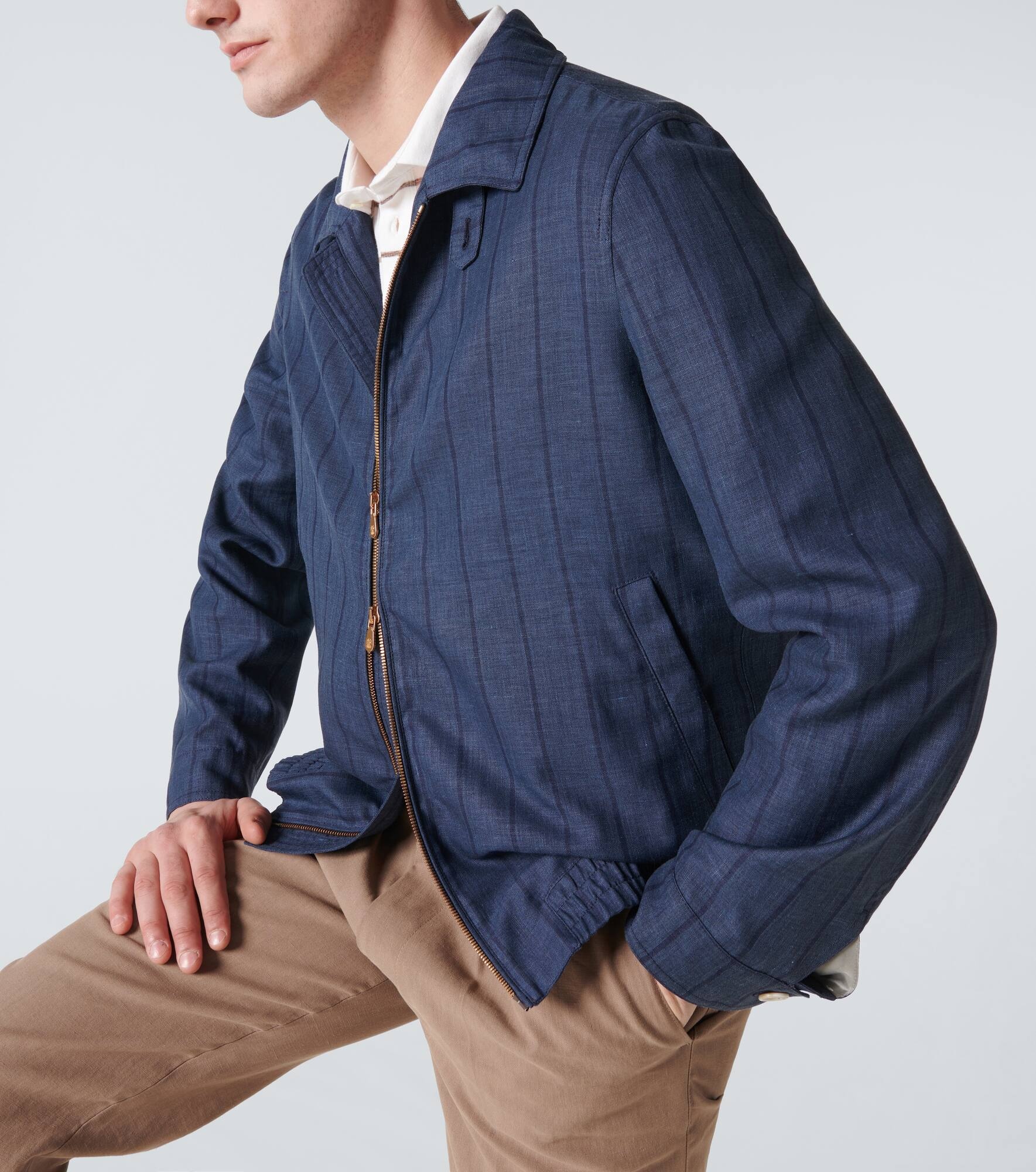 Striped wool blend blouson jacket - 5