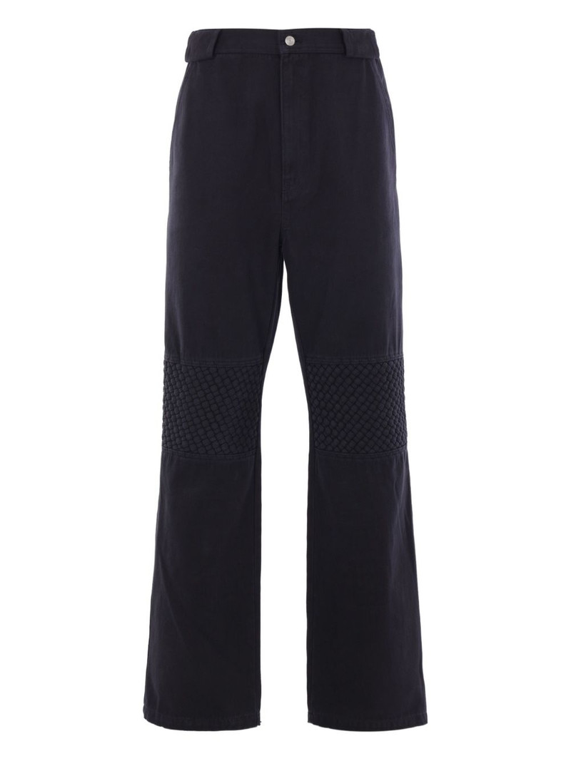 braided-knee cotton trousers 1
