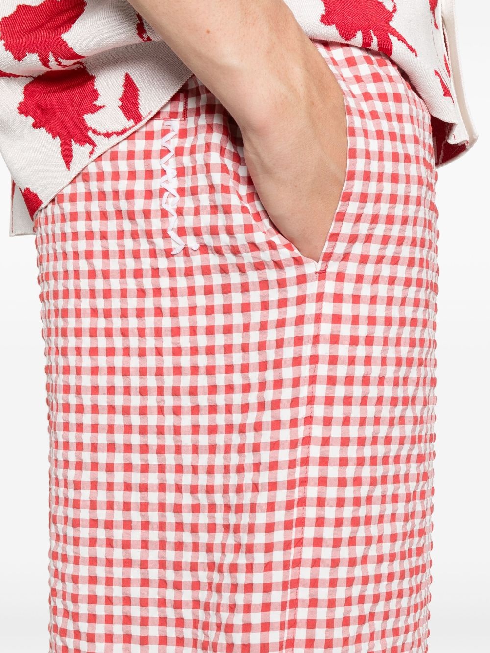 gingham seersucker shorts - 5