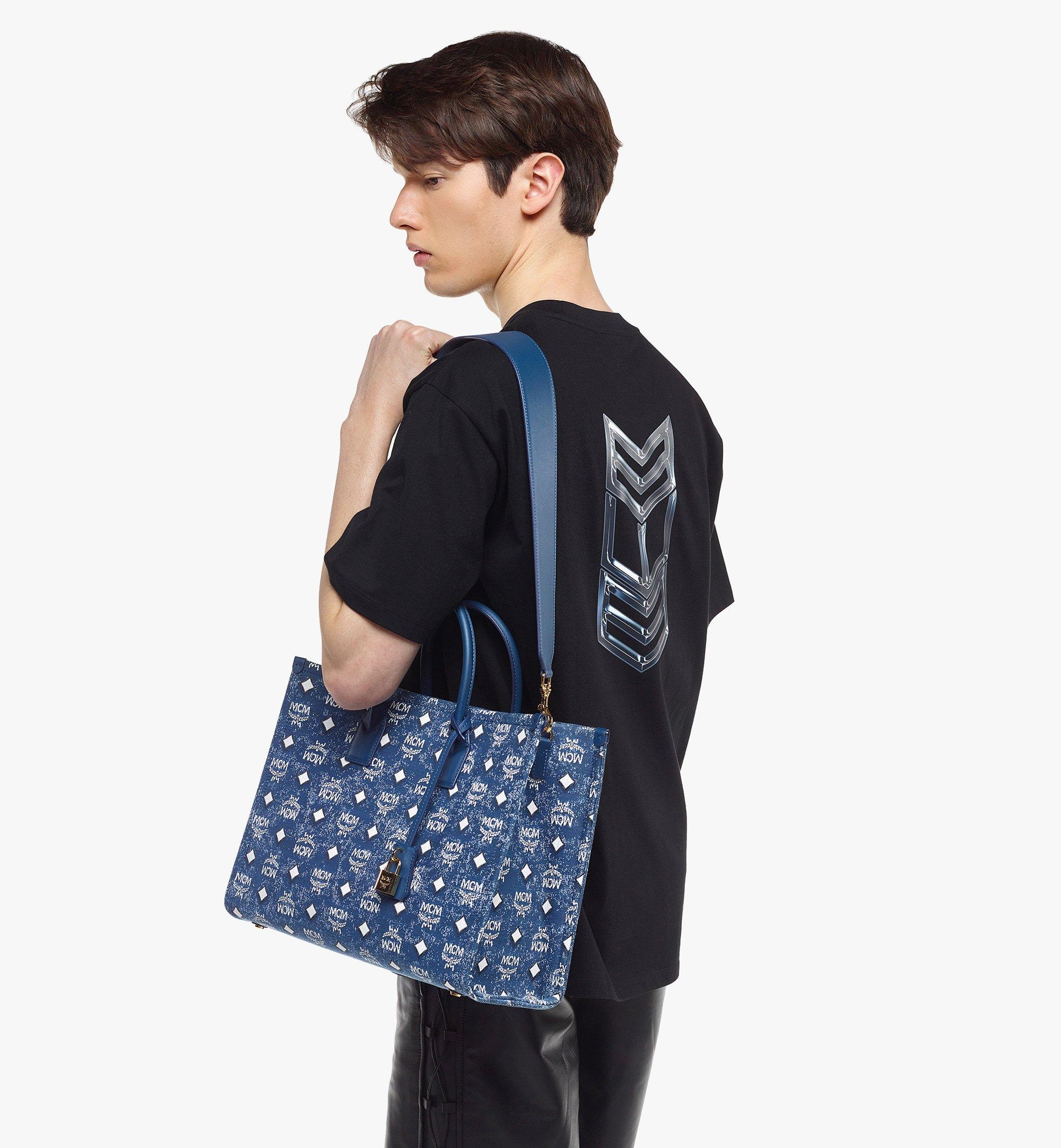 München Tote in Vintage Denim Jacquard - 7