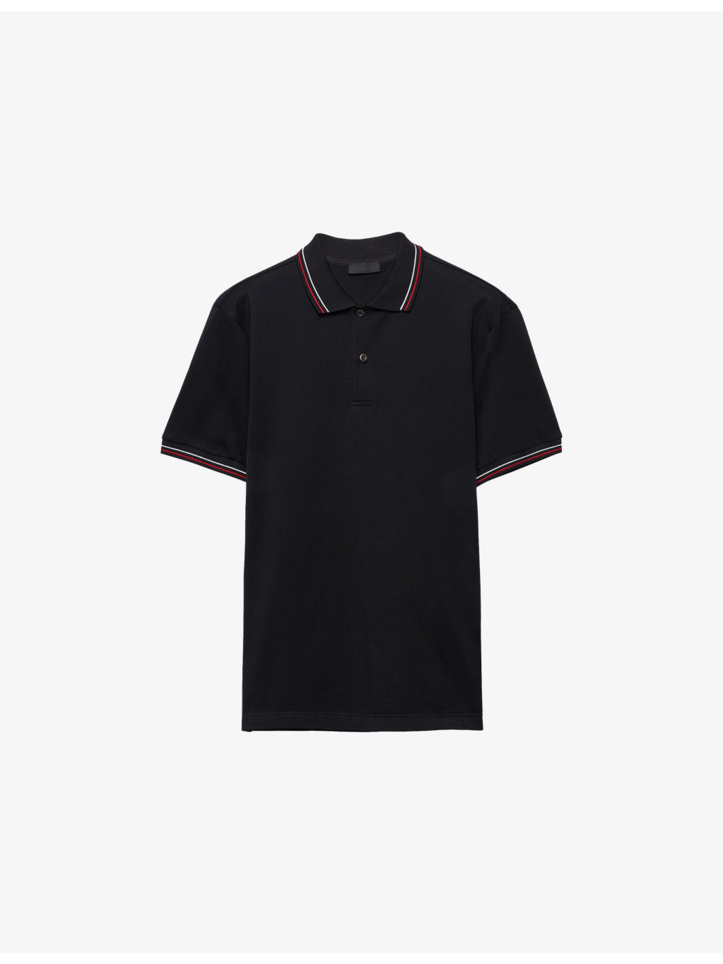 Short-sleeve stripe-trim pique polo shirt - 1