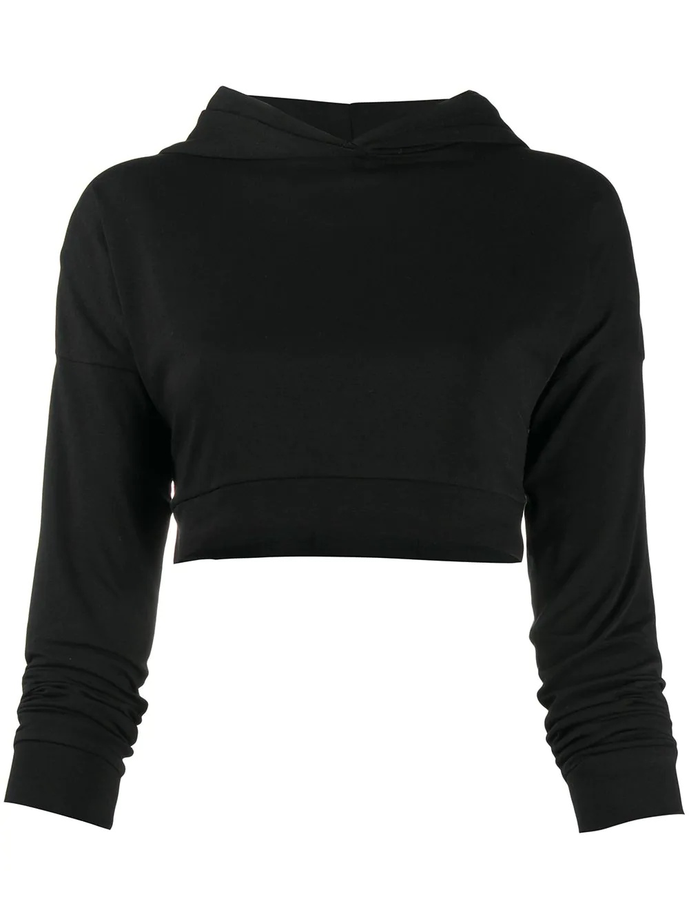 cut-out detail cropped hoodie - 1