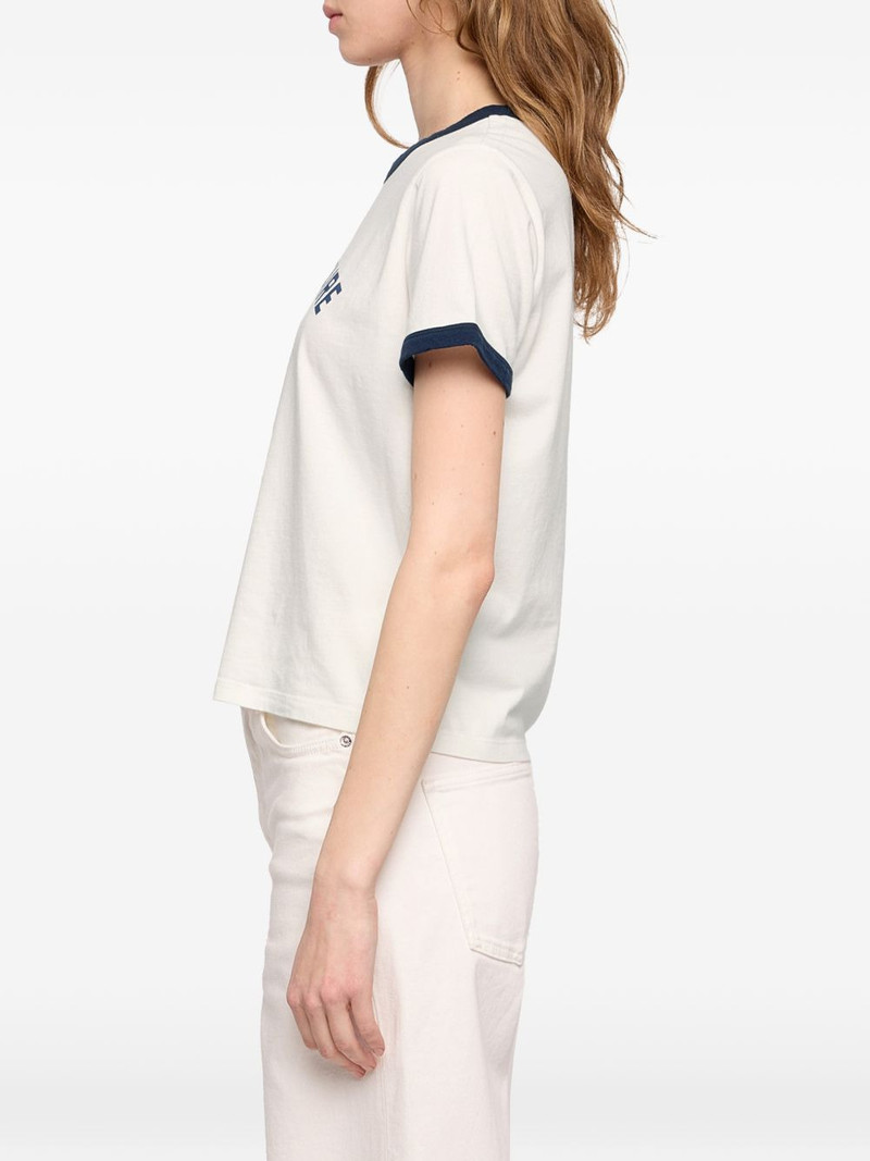 Woos logo-print ringer T-shirt 5