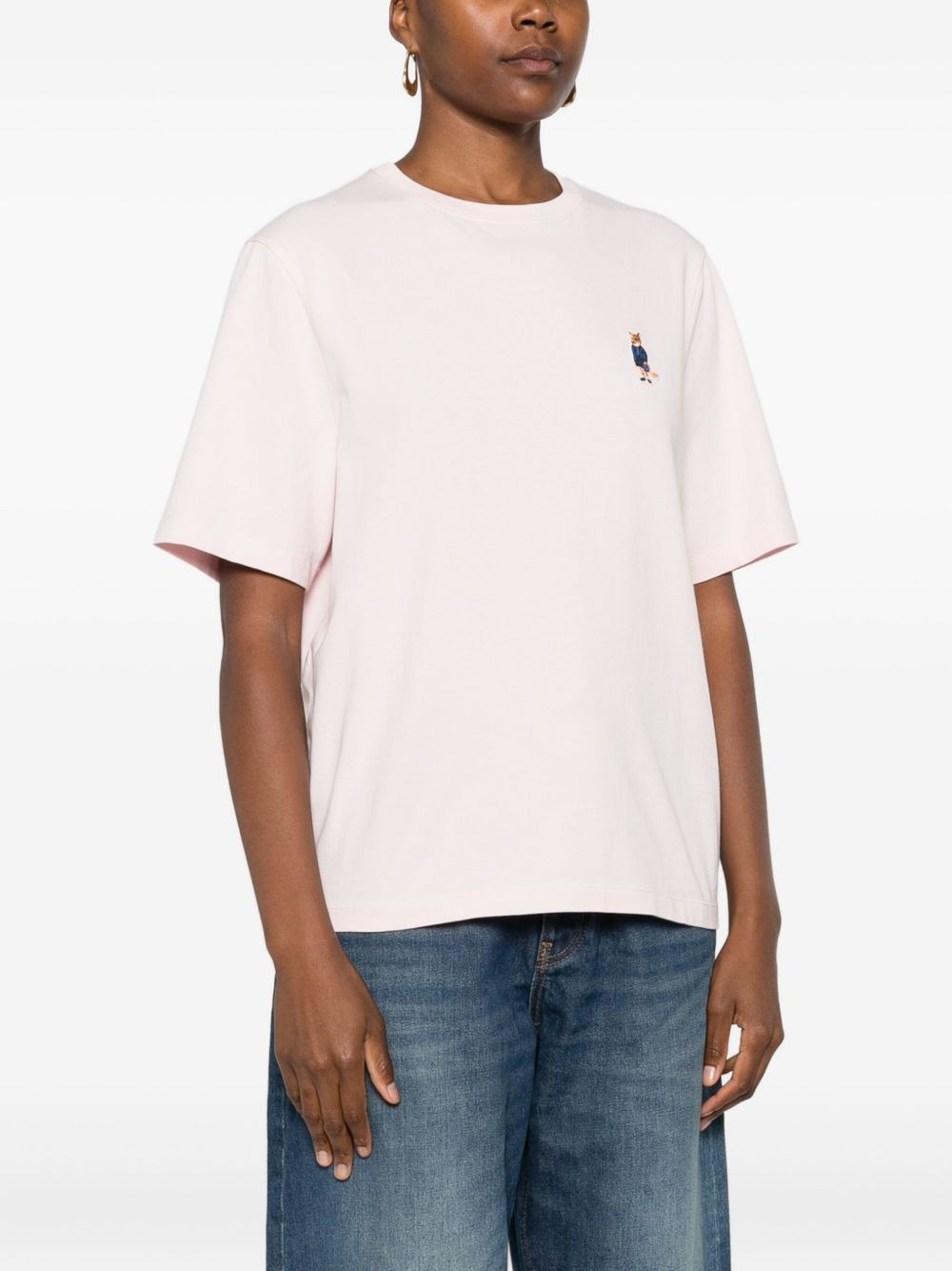 fox-embroidered cotton T-shirt - 3