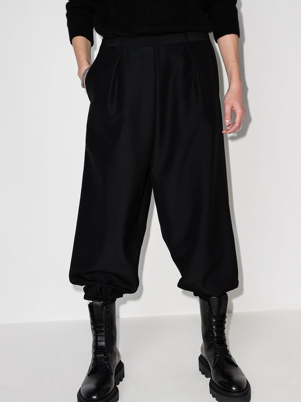 cropped wool-blend trousers - 2