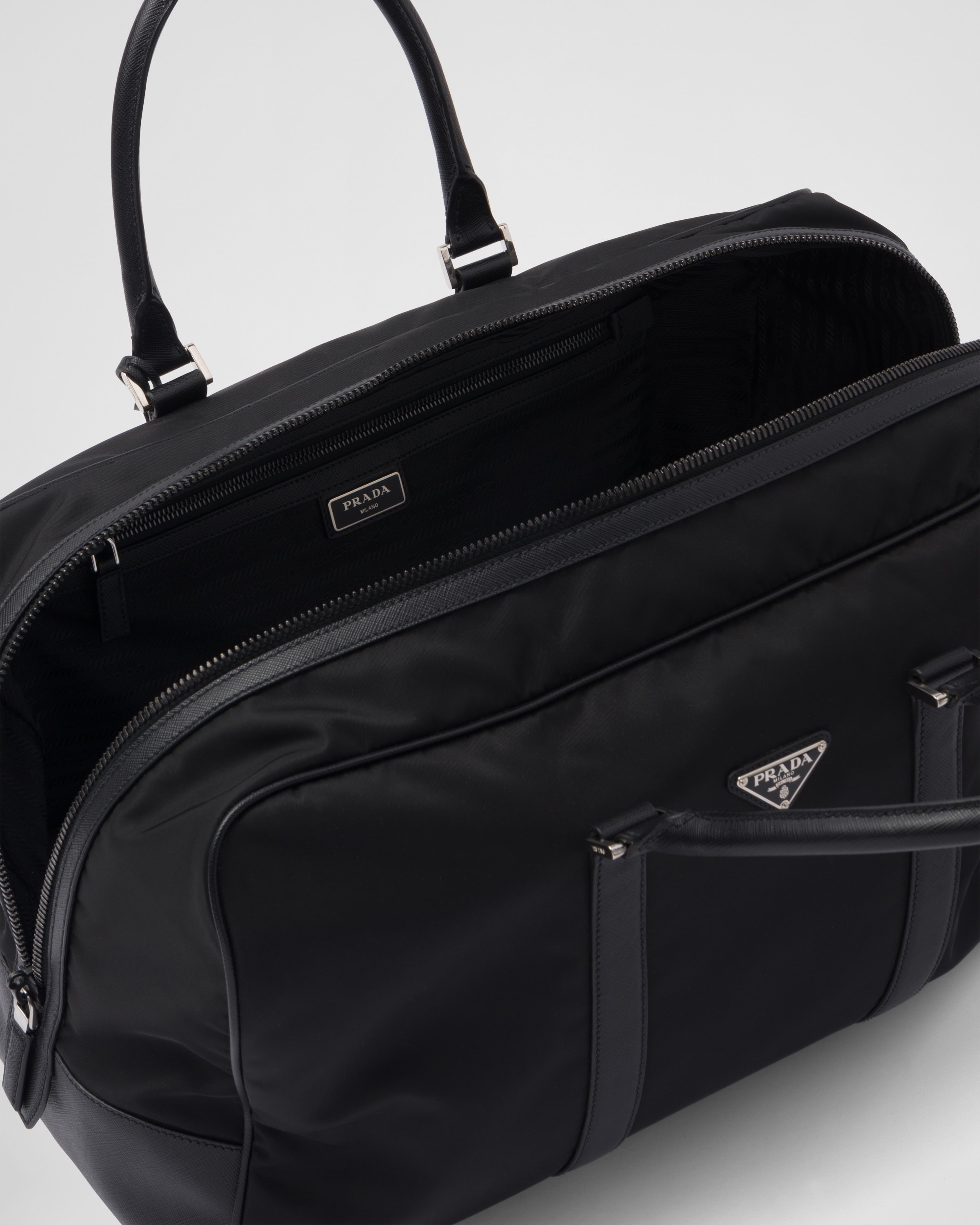 Re-Nylon and Saffiano leather duffel bag - 5