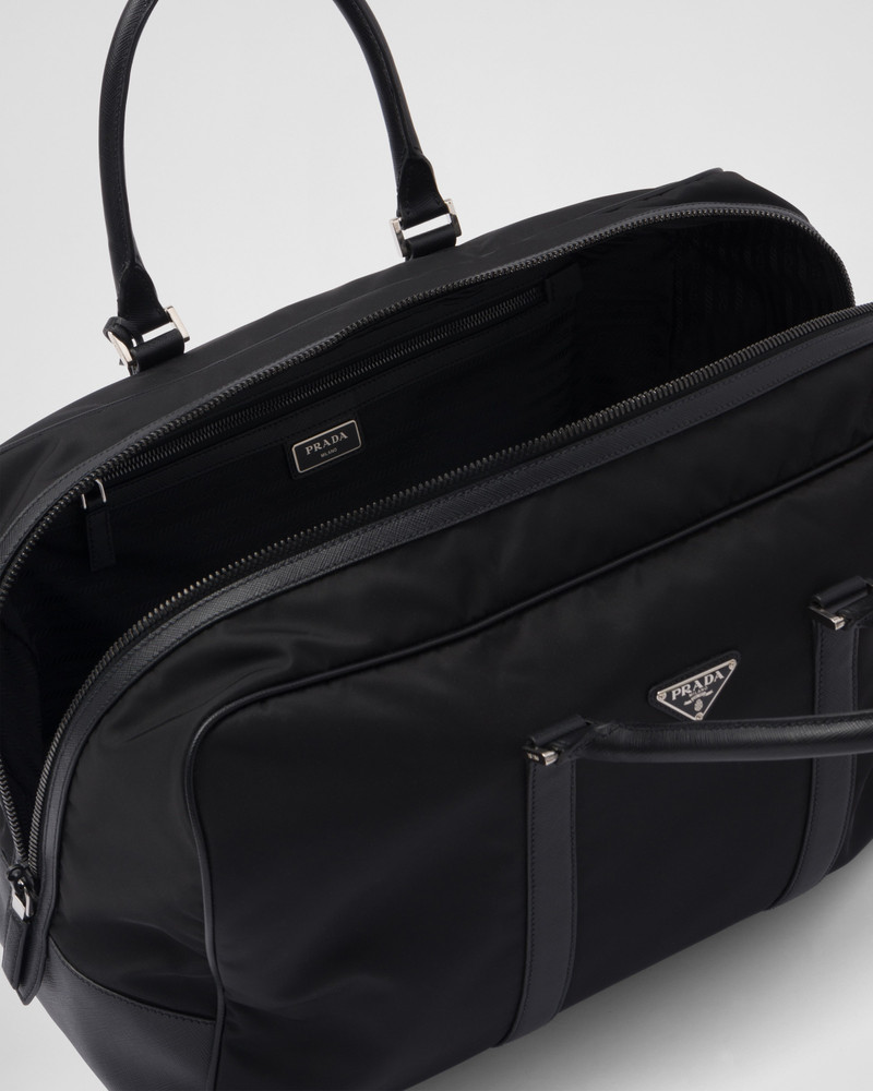 Re-Nylon and Saffiano leather duffel bag 5