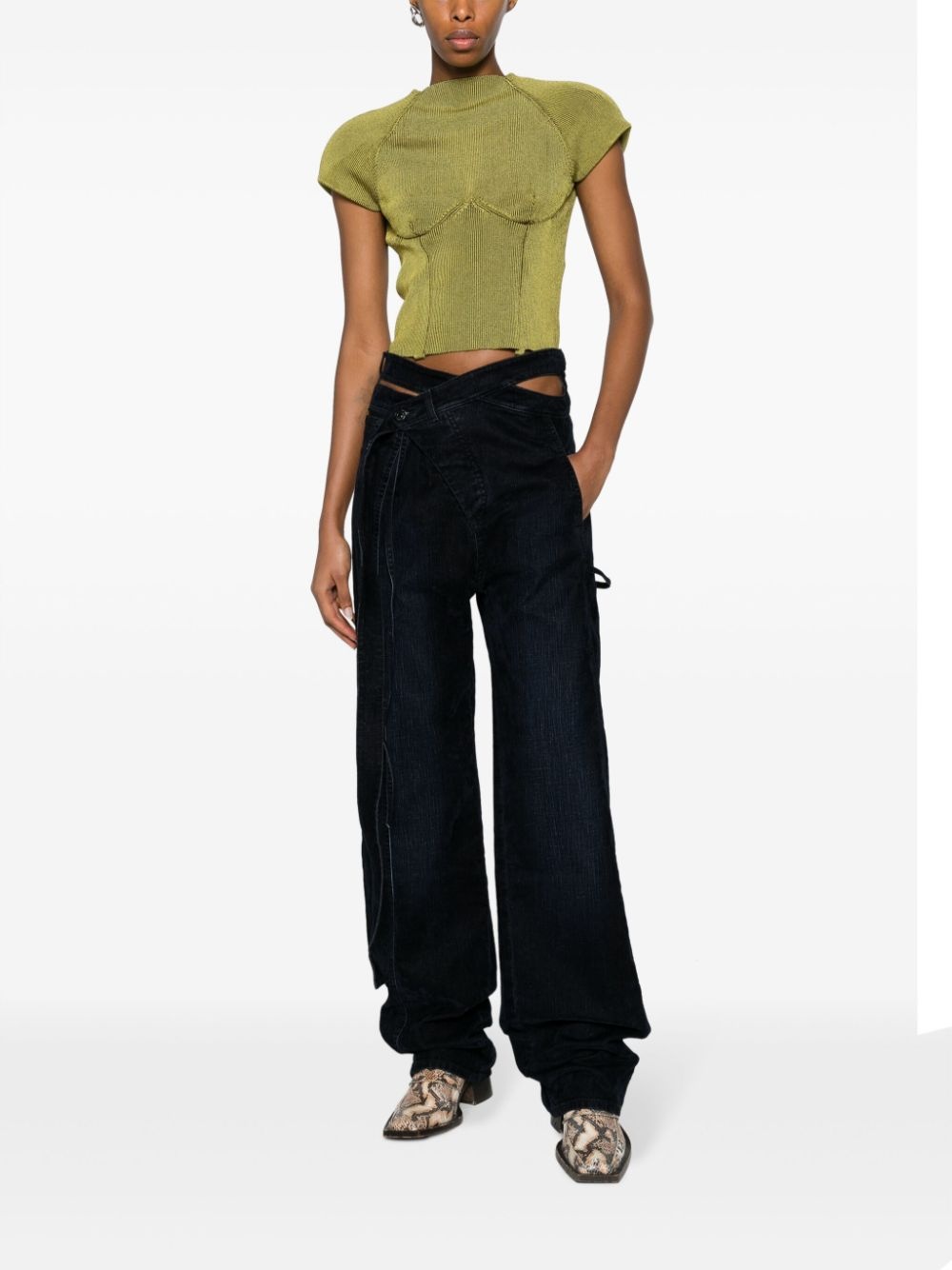 Signature Wrap wide-leg jeans - 2