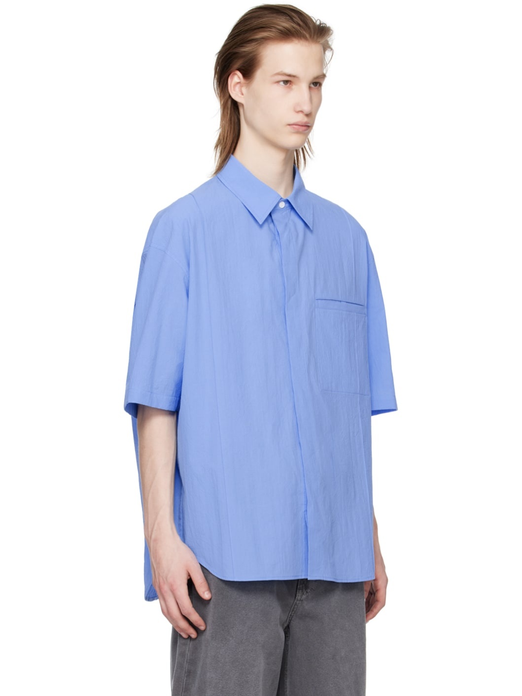 Blue Crinkled Shirt - 2