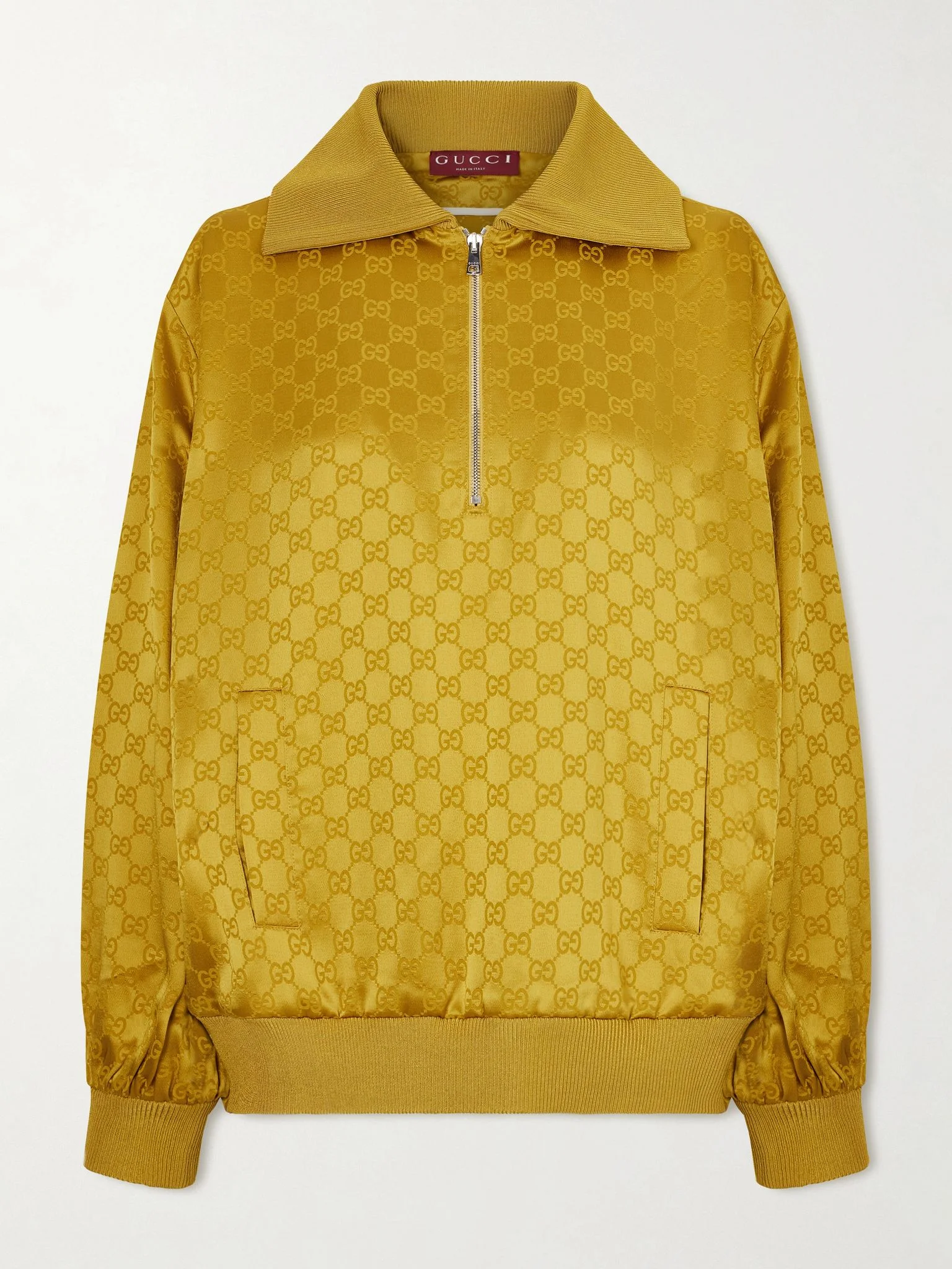 Satin-jacquard track jacket Yellow - 1