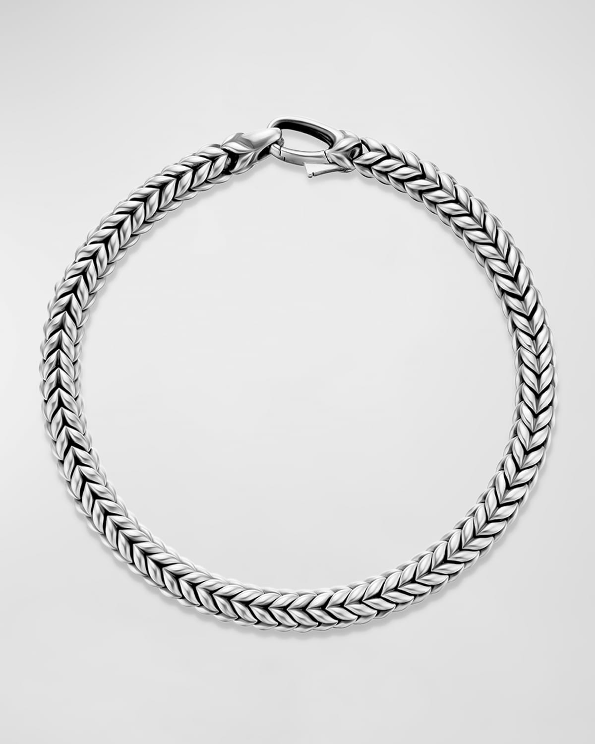 Men's Chevron Bead Bracelet in Silver, 6mm - 3
