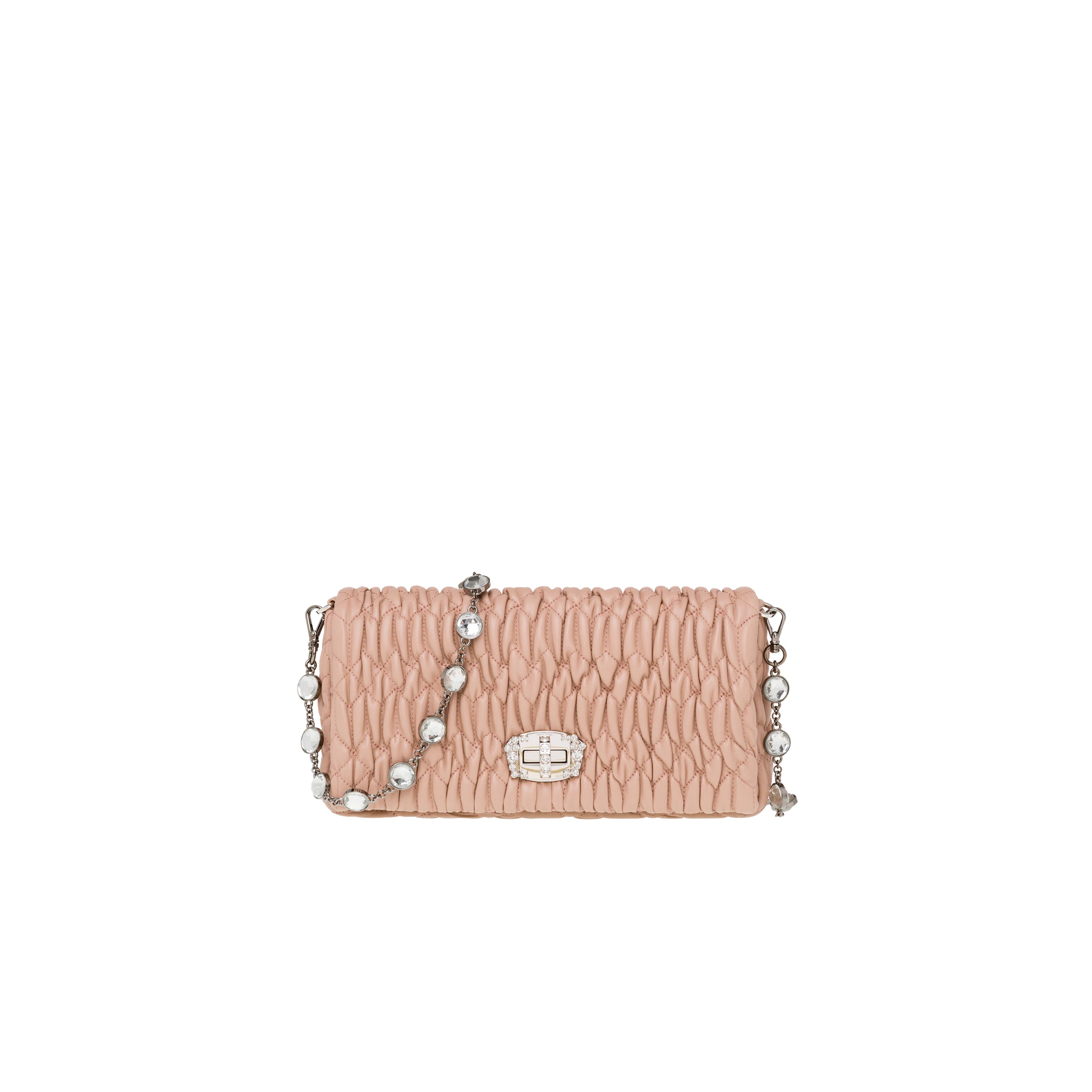 Miu Crystal cloqué nappa leather bag - 1