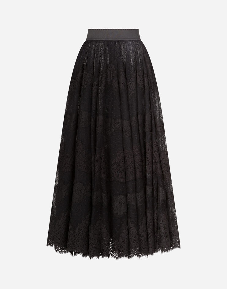 Long lace plumetis skirt - 3