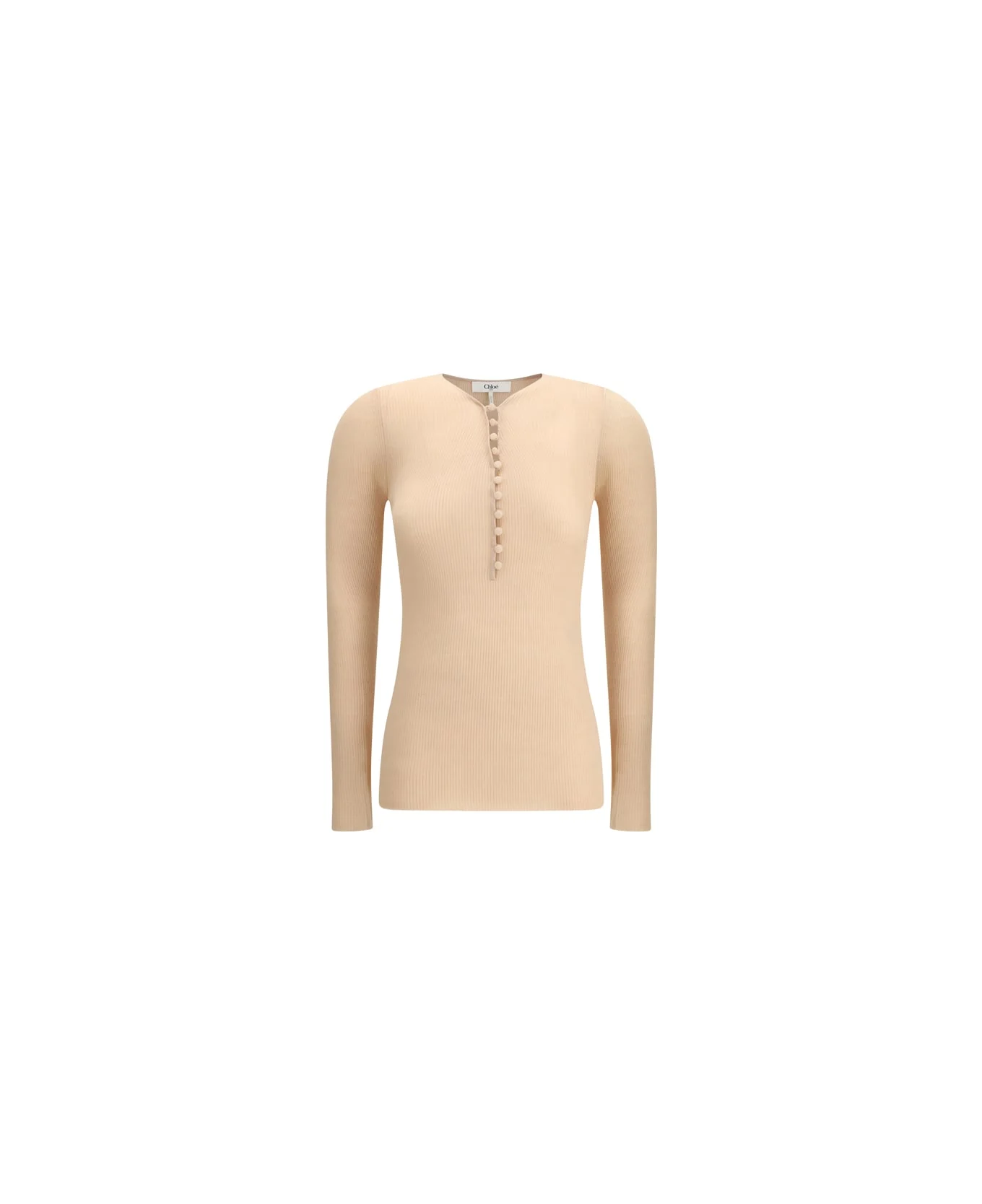 Merino Wool Henley Sweater - 1