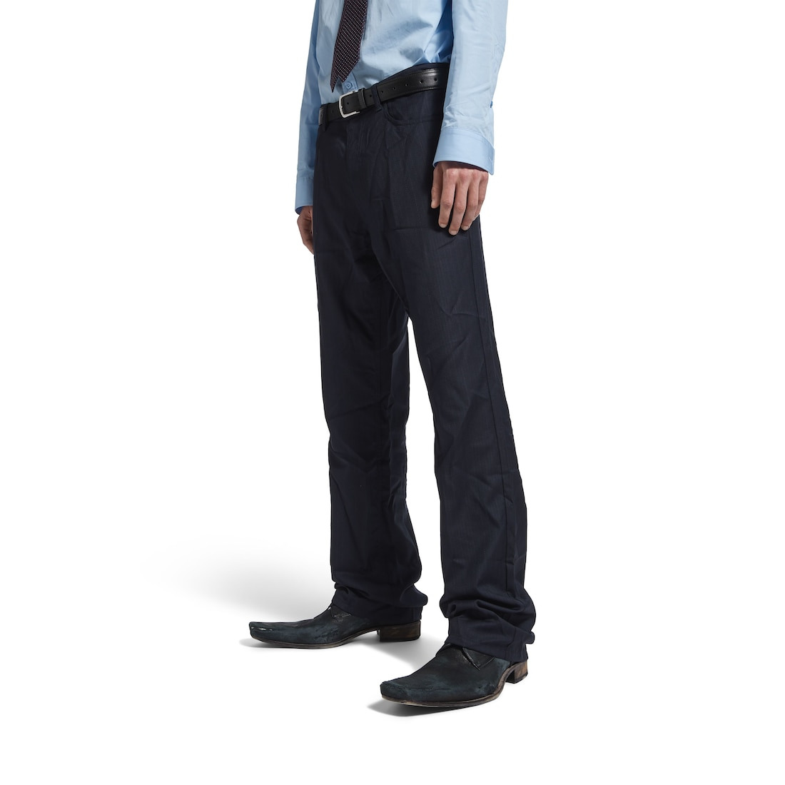 Men's Straight Tailored Pants in Dark Navy - 5