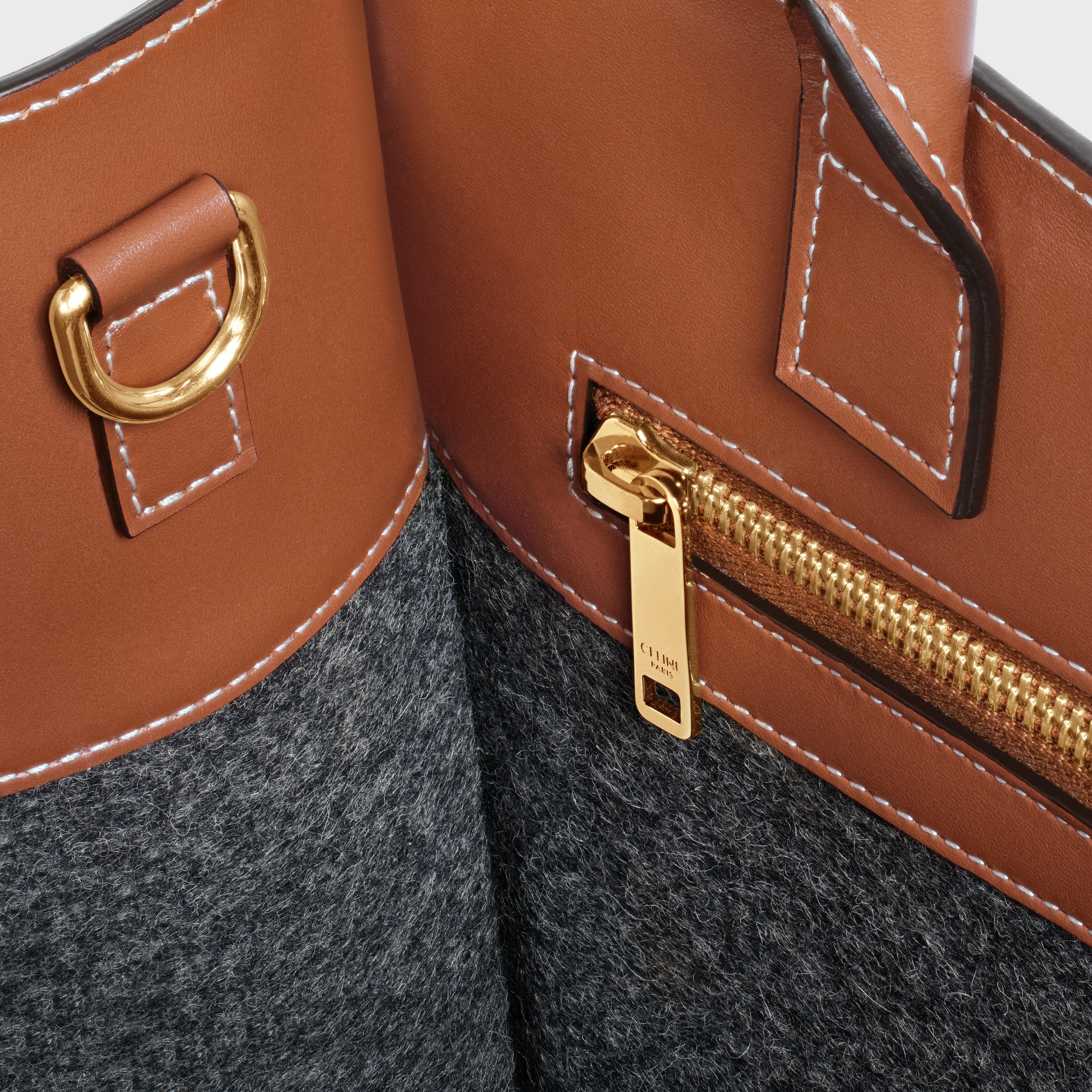 Small Vertical Cabas Celine in Textile with CELINE & calfskin - 4