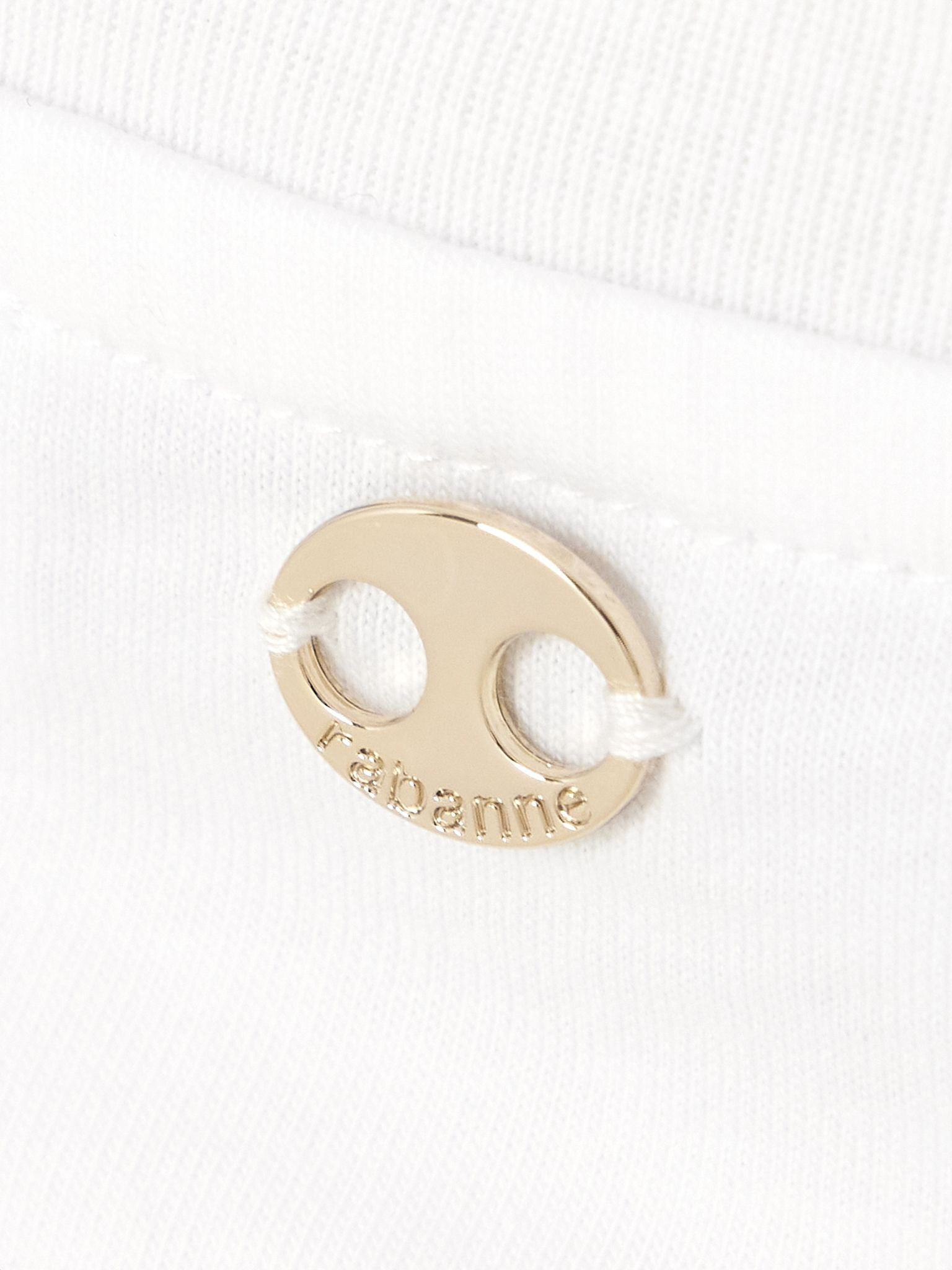Cropped embellished gathered cotton-jersey T-shirt White - 4