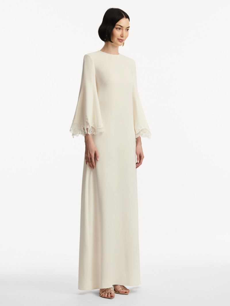 SCROLL GUIPURE-DETAILED CAFTAN 4