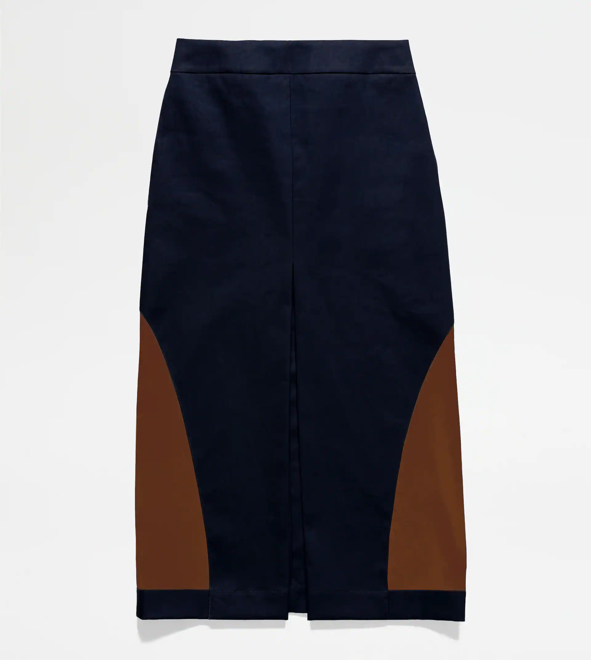 TWO-TONE MIDI-SKIRT - BROWN, BLUE - 1